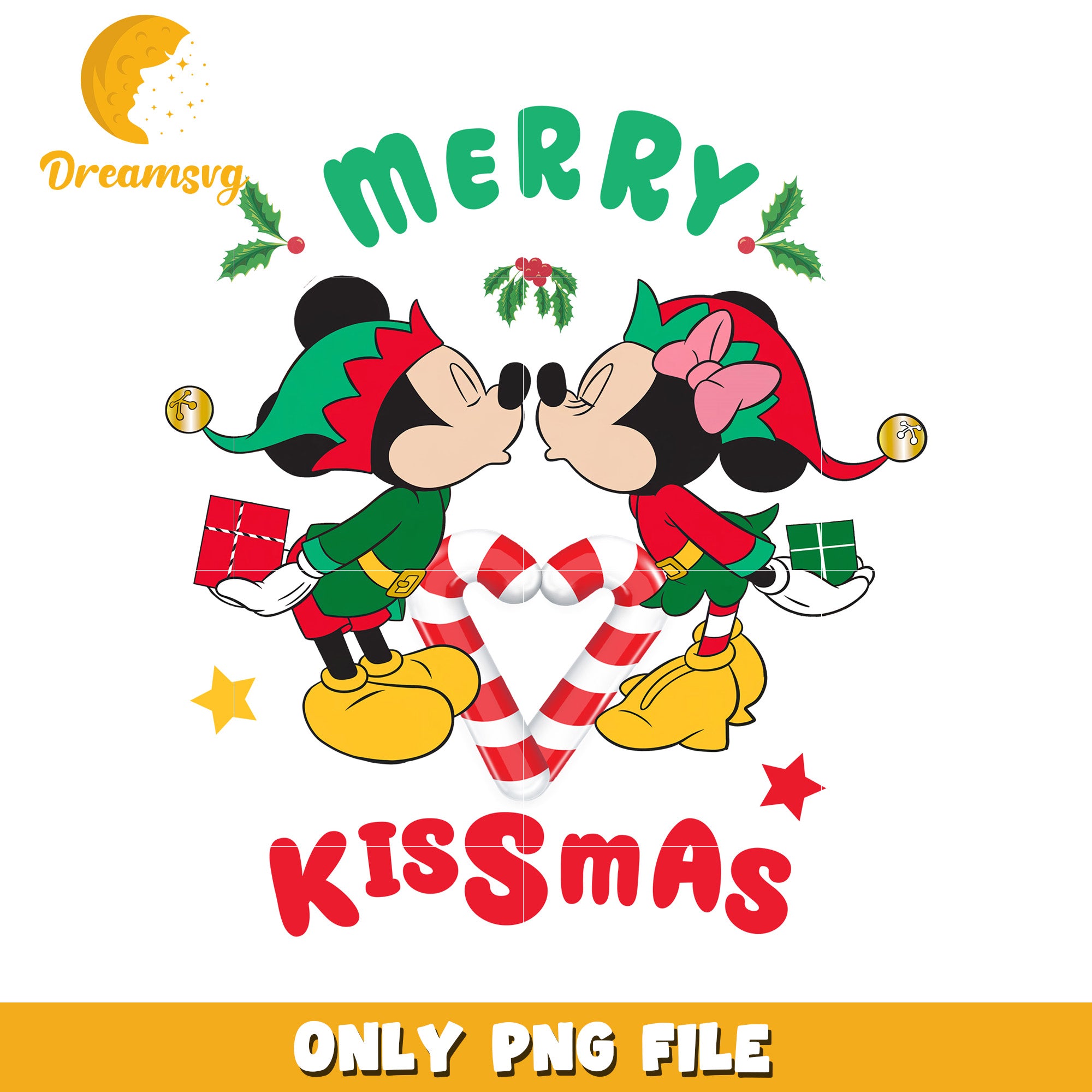 Kissmas design png, christmas sparkle png, disney winter png