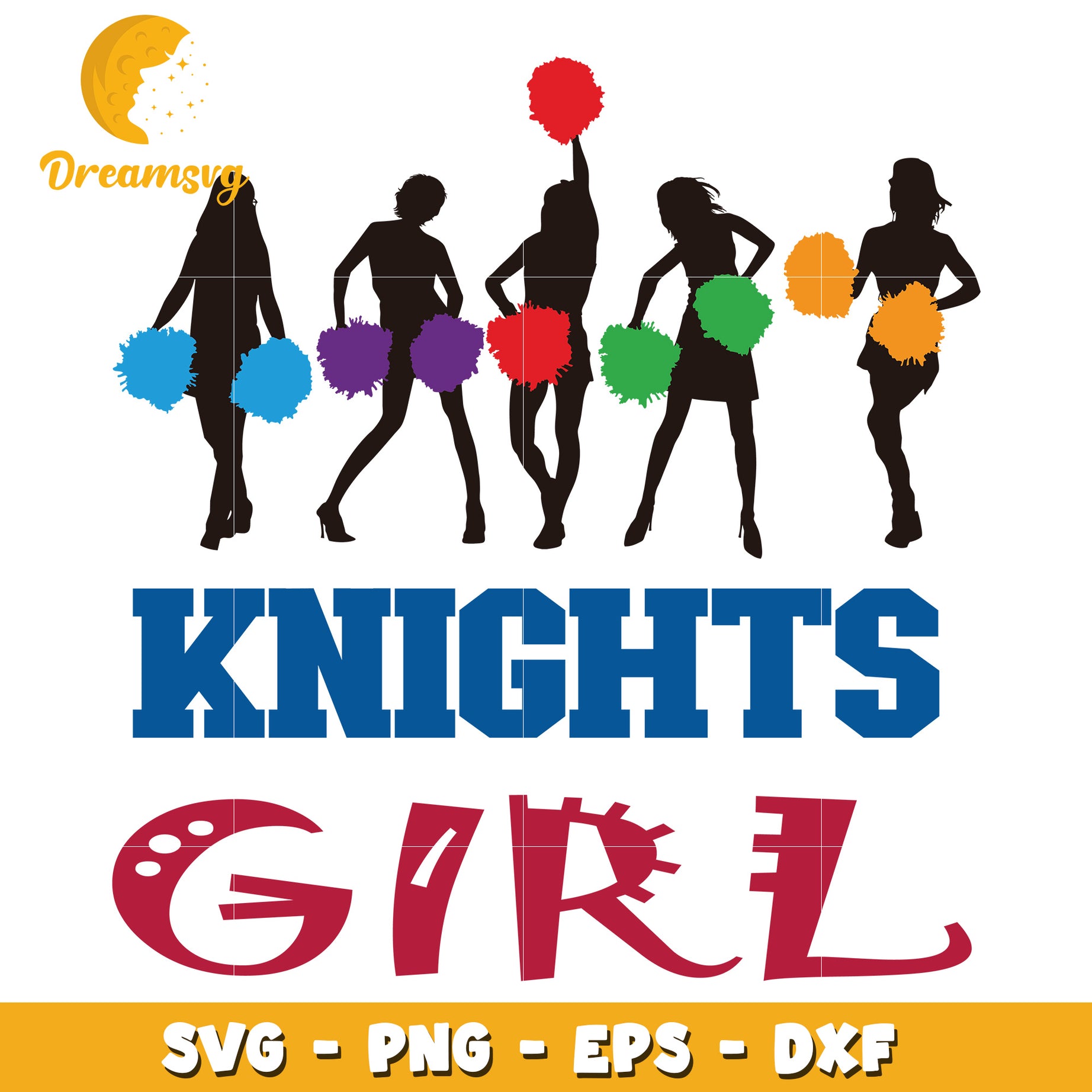 Knights Girl Cheerleaders SVG PNG EPS DXF