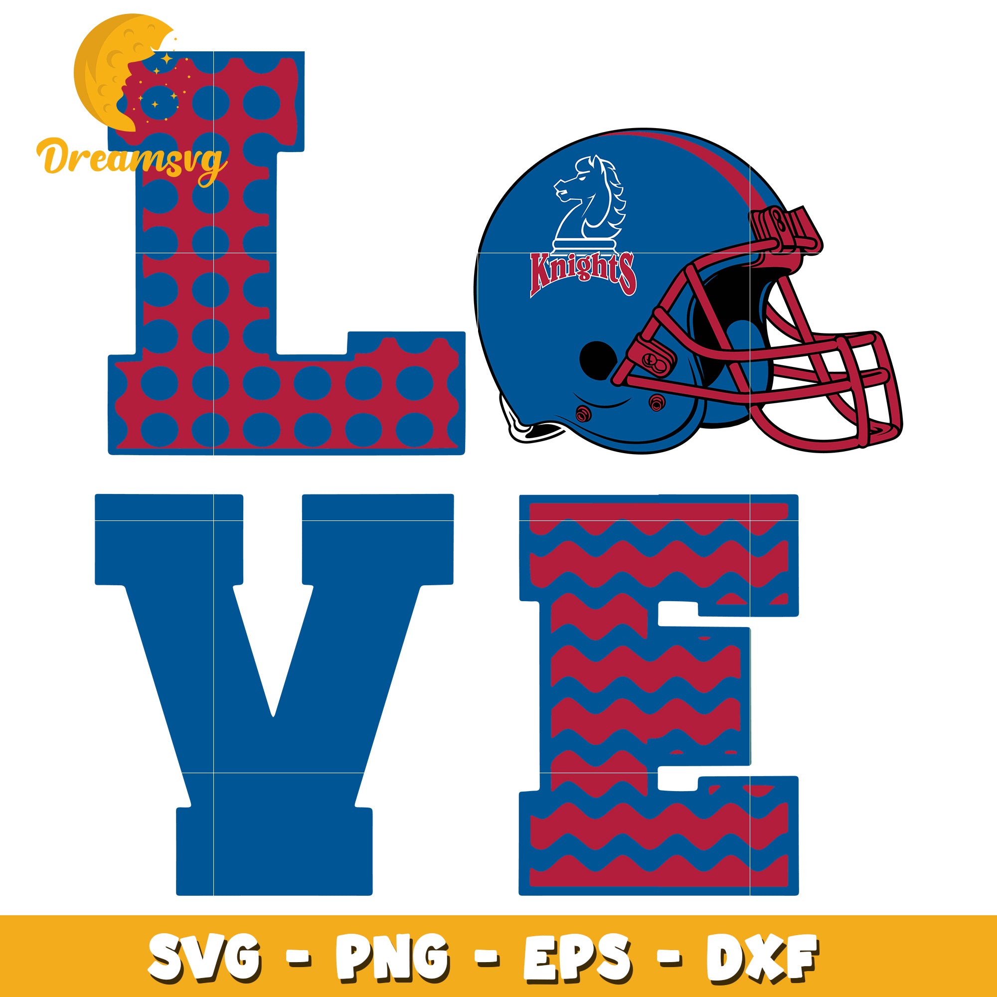 Knights Love Football SVG PNG EPS DXF