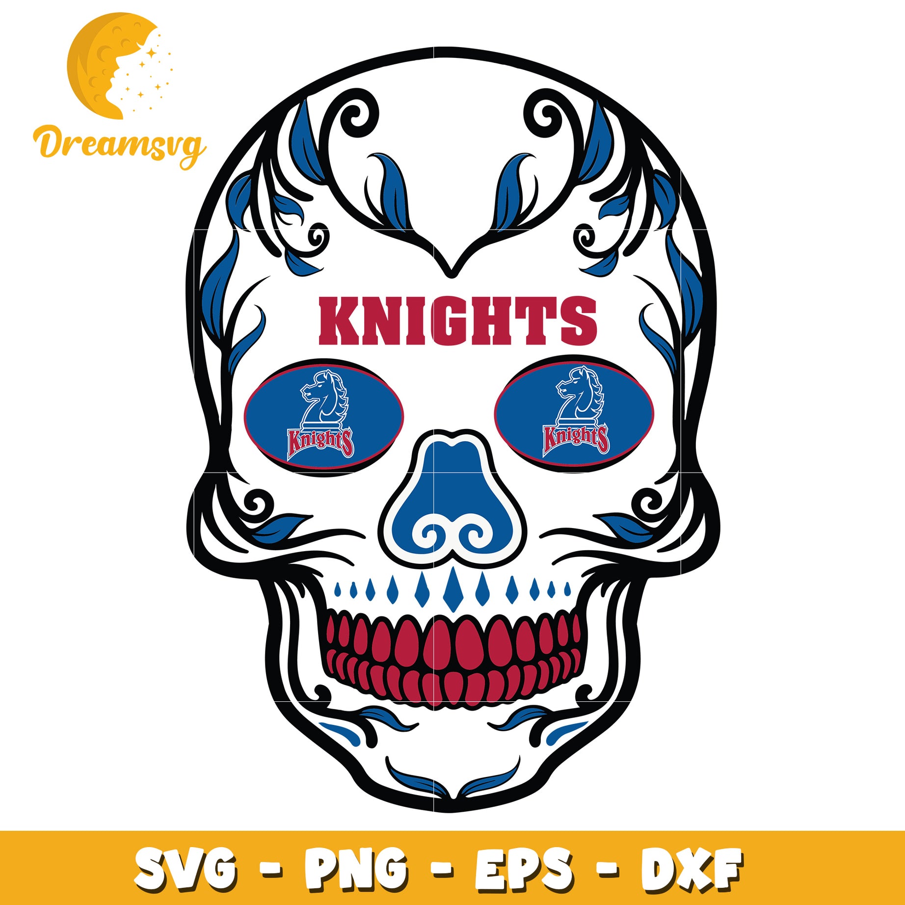 Knights Sugar Skull SVG PNG EPS DXF