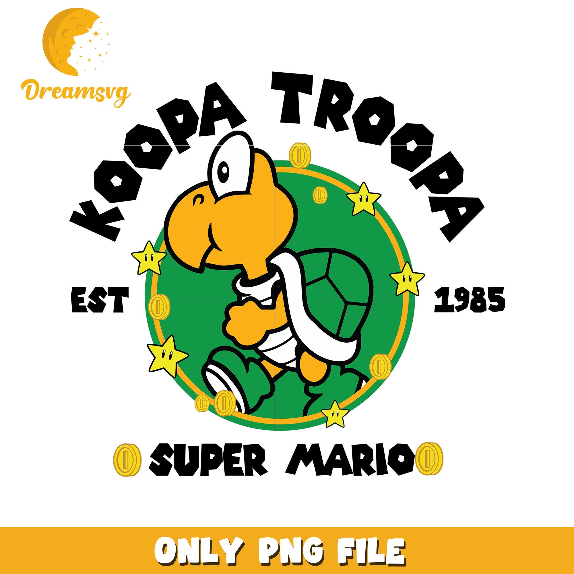 Koopa troopa super mario est 1985 png, super mario characters png, vintage mario design png
