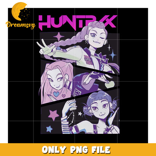 Korean girl band cartoon png, demon hunters png, huntrix and saja png
