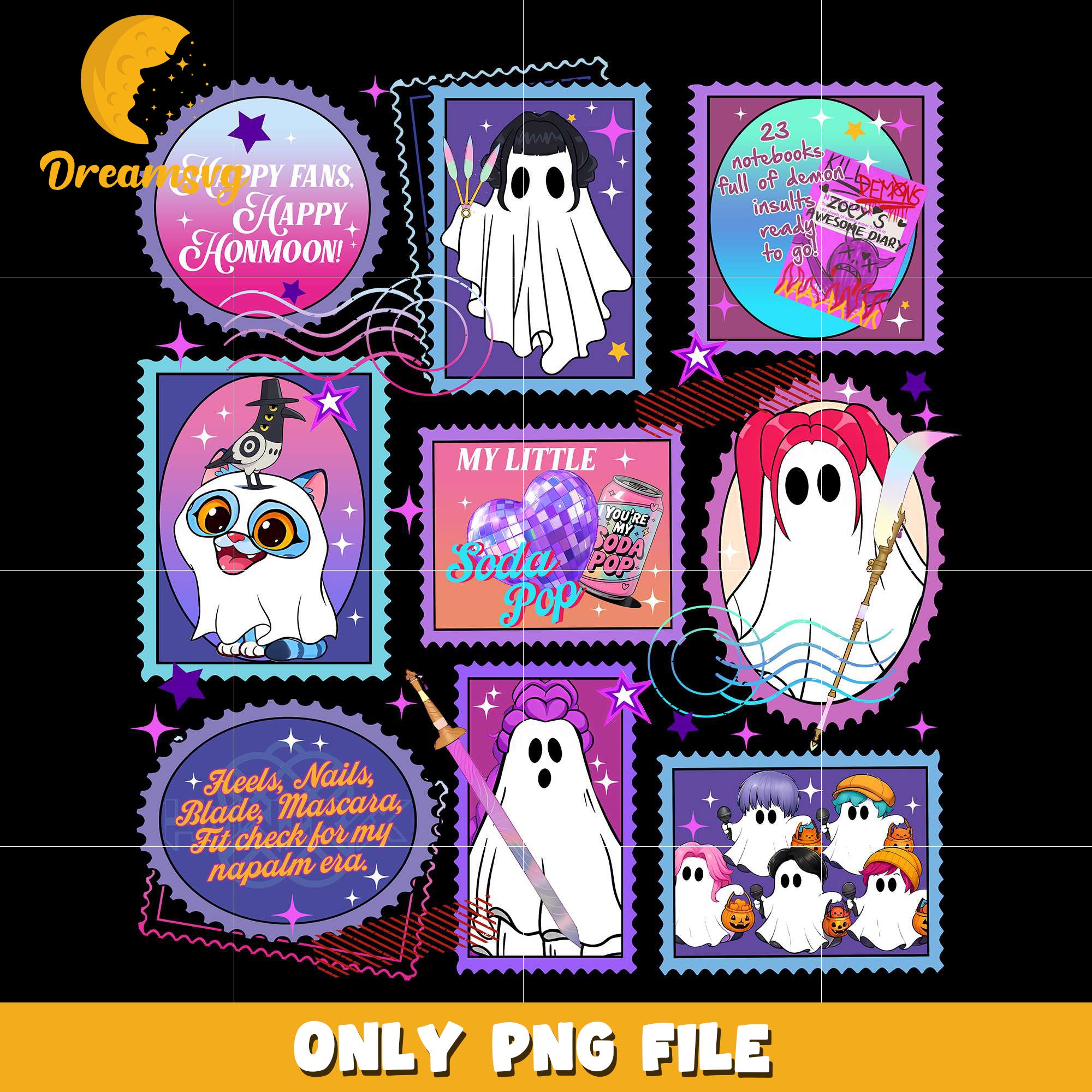 Kpop Hunter Stamp Halloween png, halloween pumpkin​​ png, spirit halloween​​ png