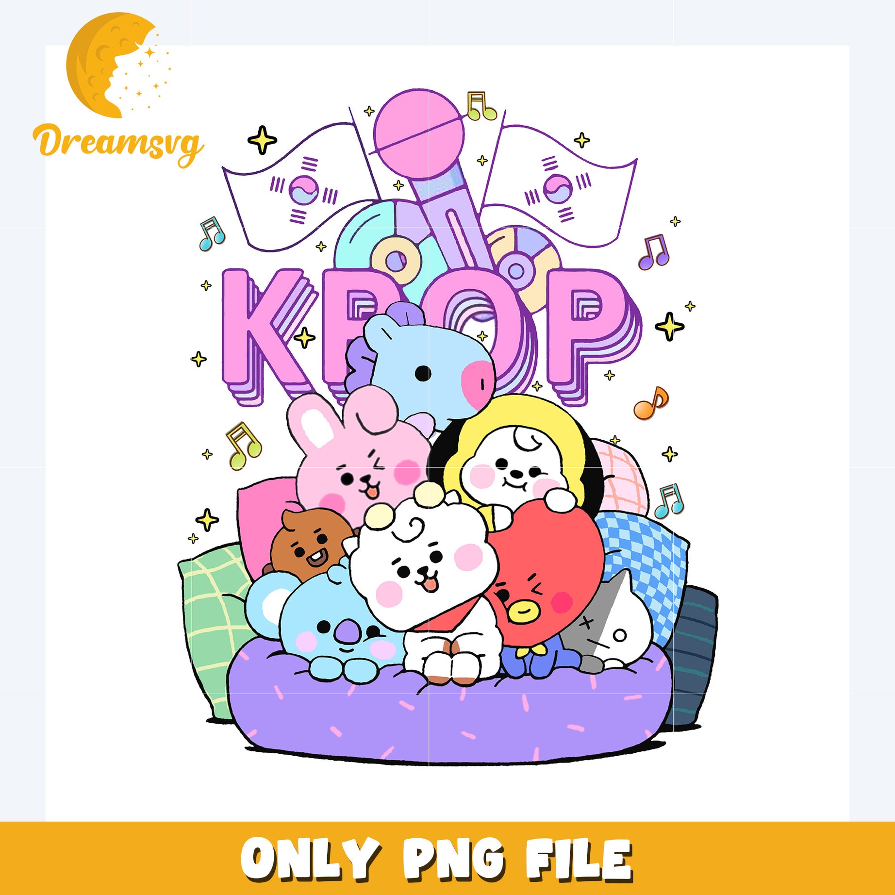 Kpop band cute mascot png, bts bt21 png, kpop band mascot png