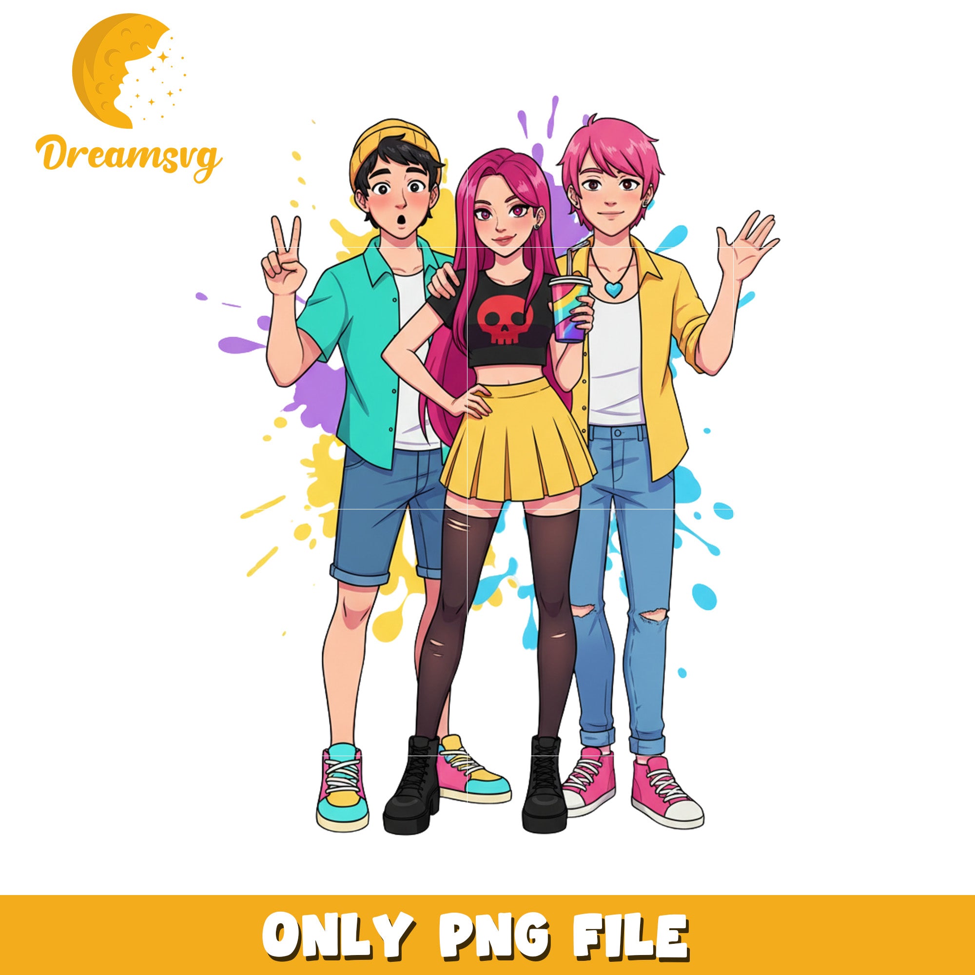 Kpop characters png, huntrix​ png, korean cartoons png