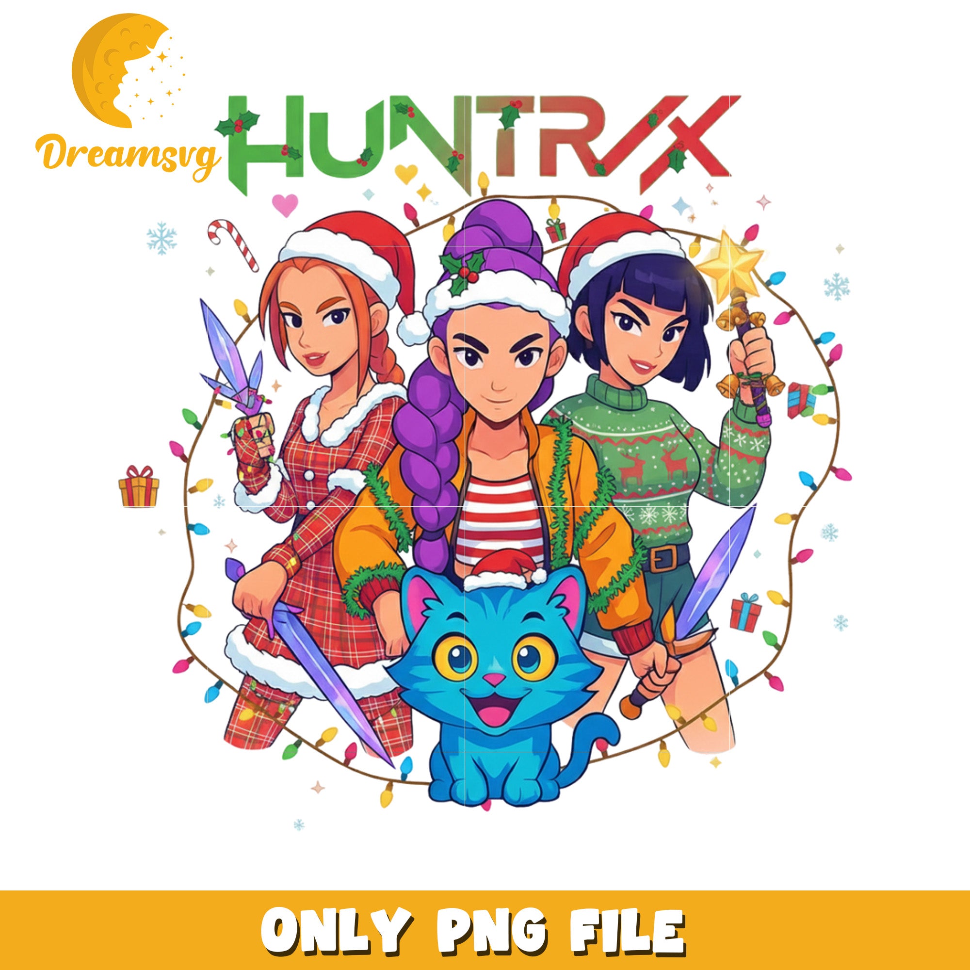 Kpop christmas cartoon png, christmas cartoon png, kpop demon png