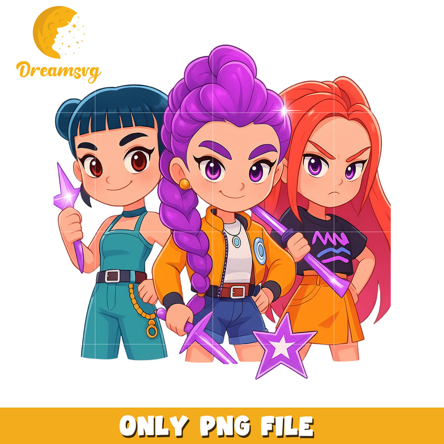 Kpop christmas girls png, demon hunters png, christmas songs png