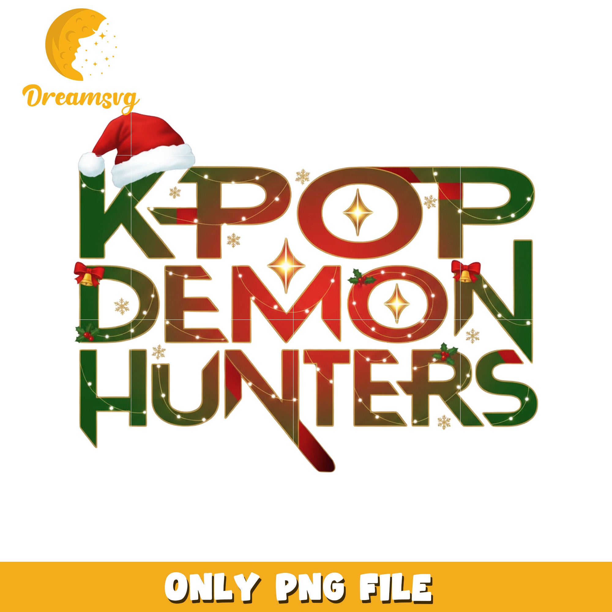 Kpop demon hunter christmas png, white christmas png, kpop huntrix png
