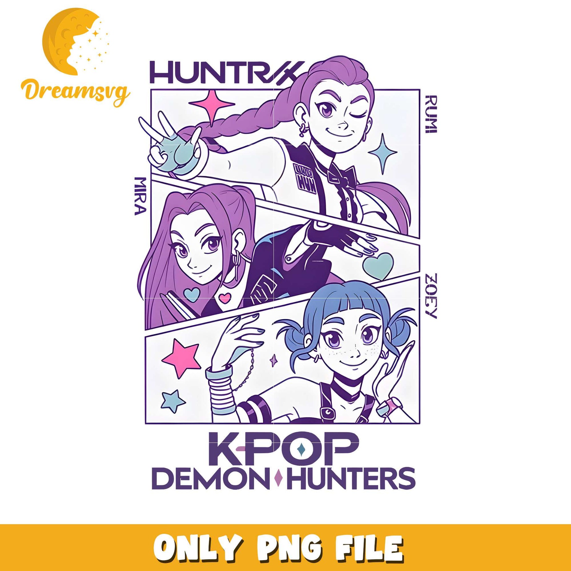 Kpop demon hunter girls png, cartoon fighter png, kpop hero team png
