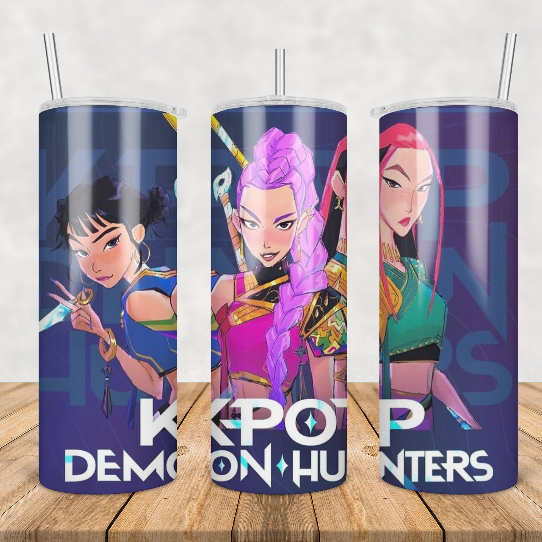 Kpop demon hunters design tumbler png, demon hunters tumbler png, kpop cartoon tumbler png