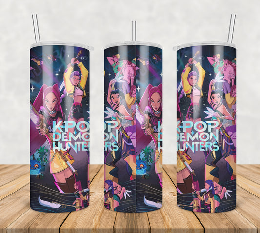 Kpop demon hunters girl tumbler png, demon hunters girl tumbler png, kpop girl tumbler png