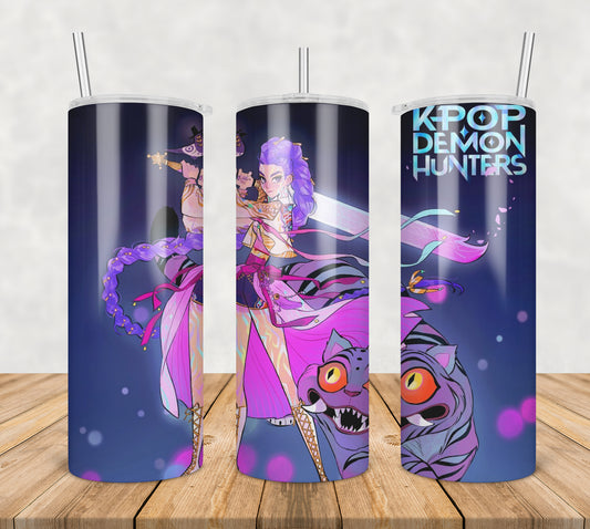 Kpop demon hunters huntrix design tumbler png, demon hunters huntrix tumbler png, huntrix kpop tumbler png