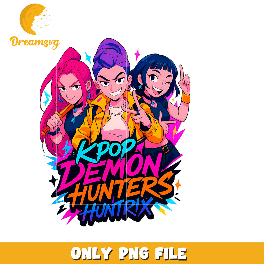 Kpop demon hunters huntrix png, korean cartoons png, kpop band design png