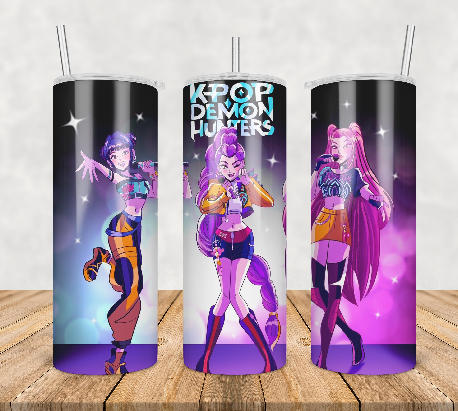 Kpop demon hunters huntrix tumbler png, demon hunters huntrix