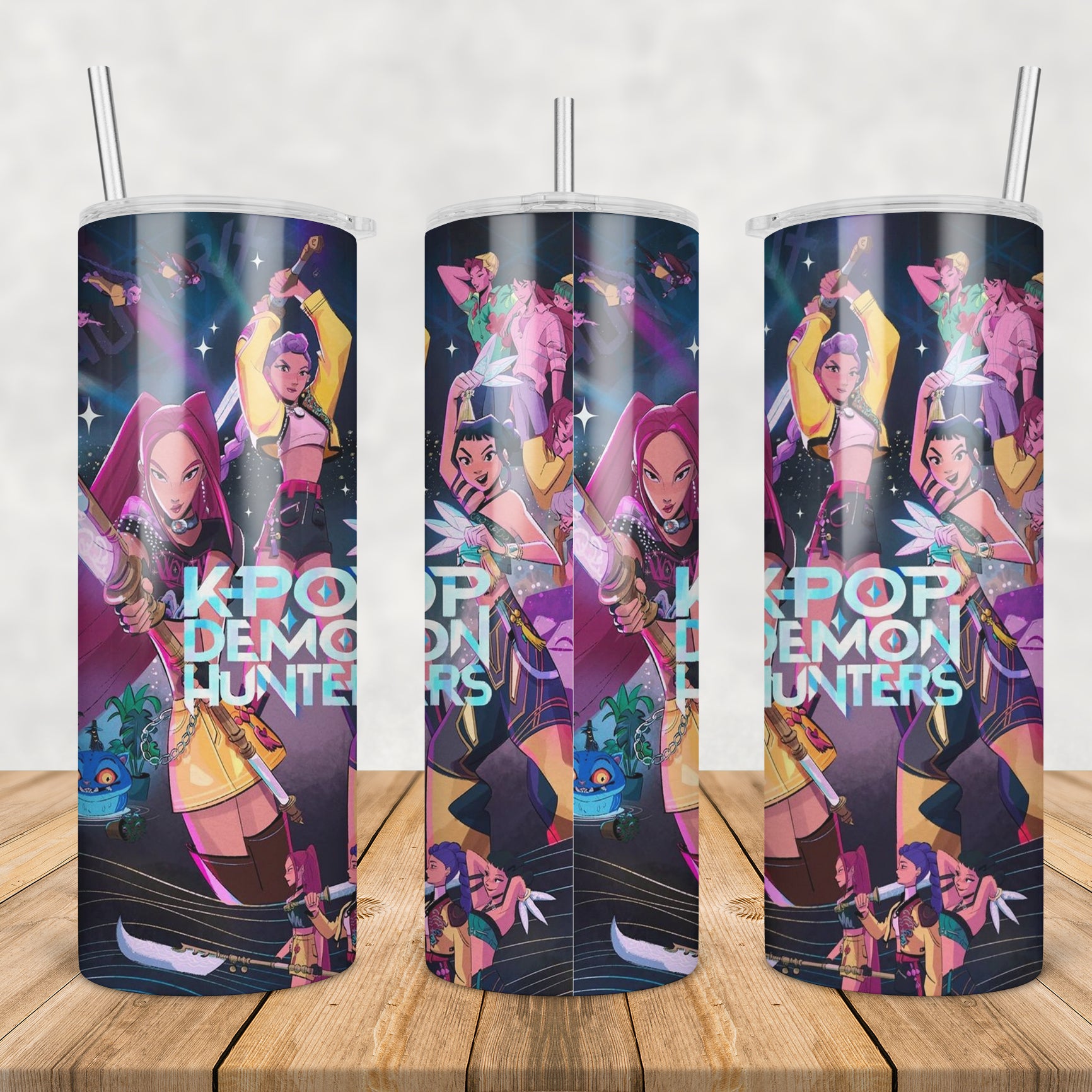 Kpop demon hunters huntrix tumbler svg, demon hunters huntrix tumbler svg, huntrix kpop tumbler svg