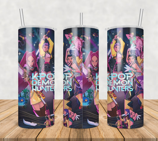 Kpop demon hunters huntrix tumbler svg, demon hunters huntrix tumbler svg, huntrix kpop tumbler svg