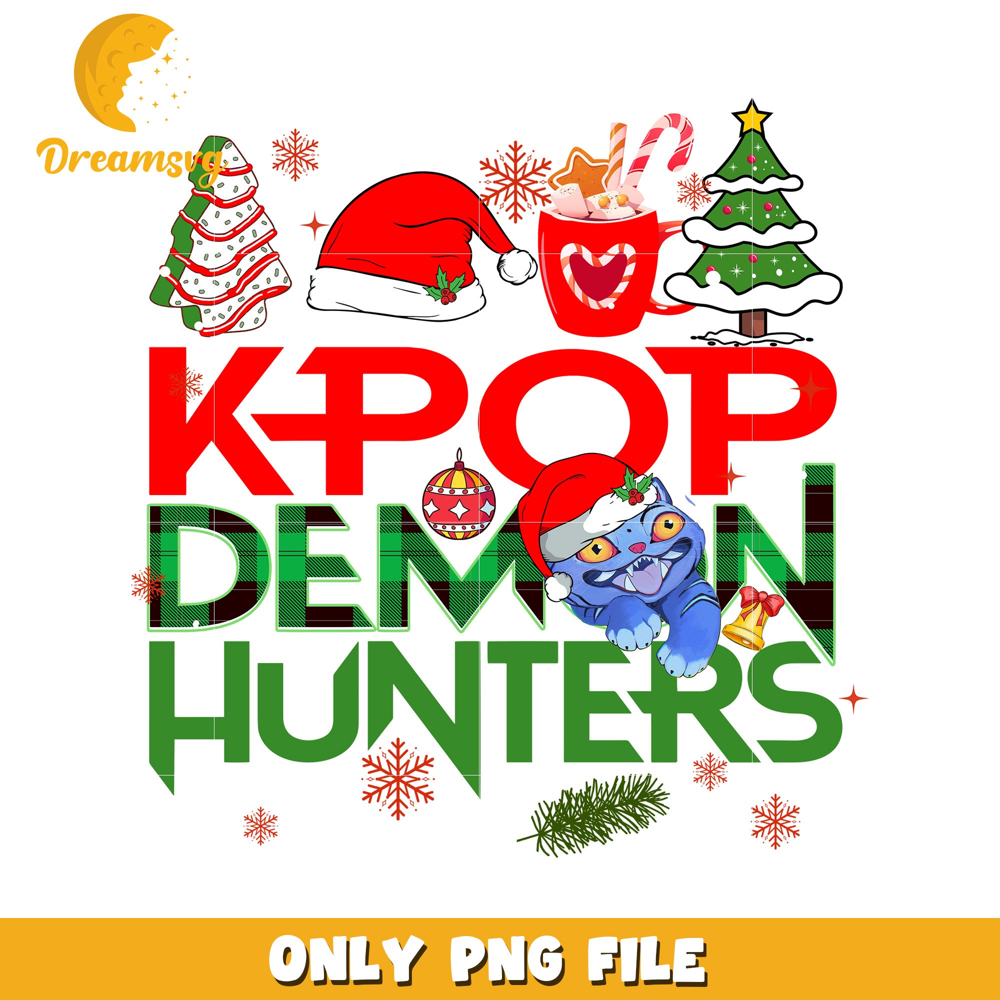 Kpop demon hunters png, christmas cookies png, happy christmas png