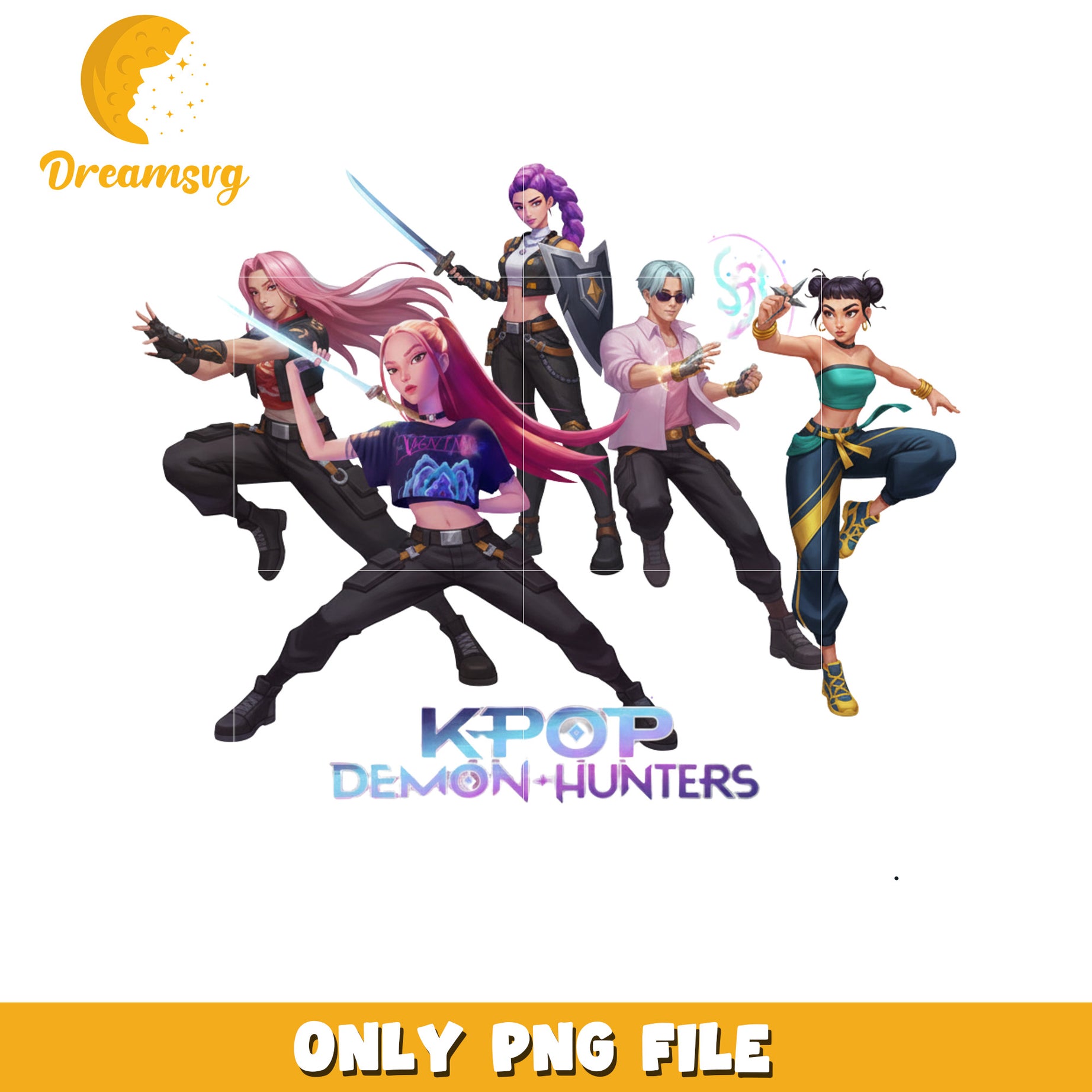 Kpop demon hunters png, dark idols png, hunter core png
