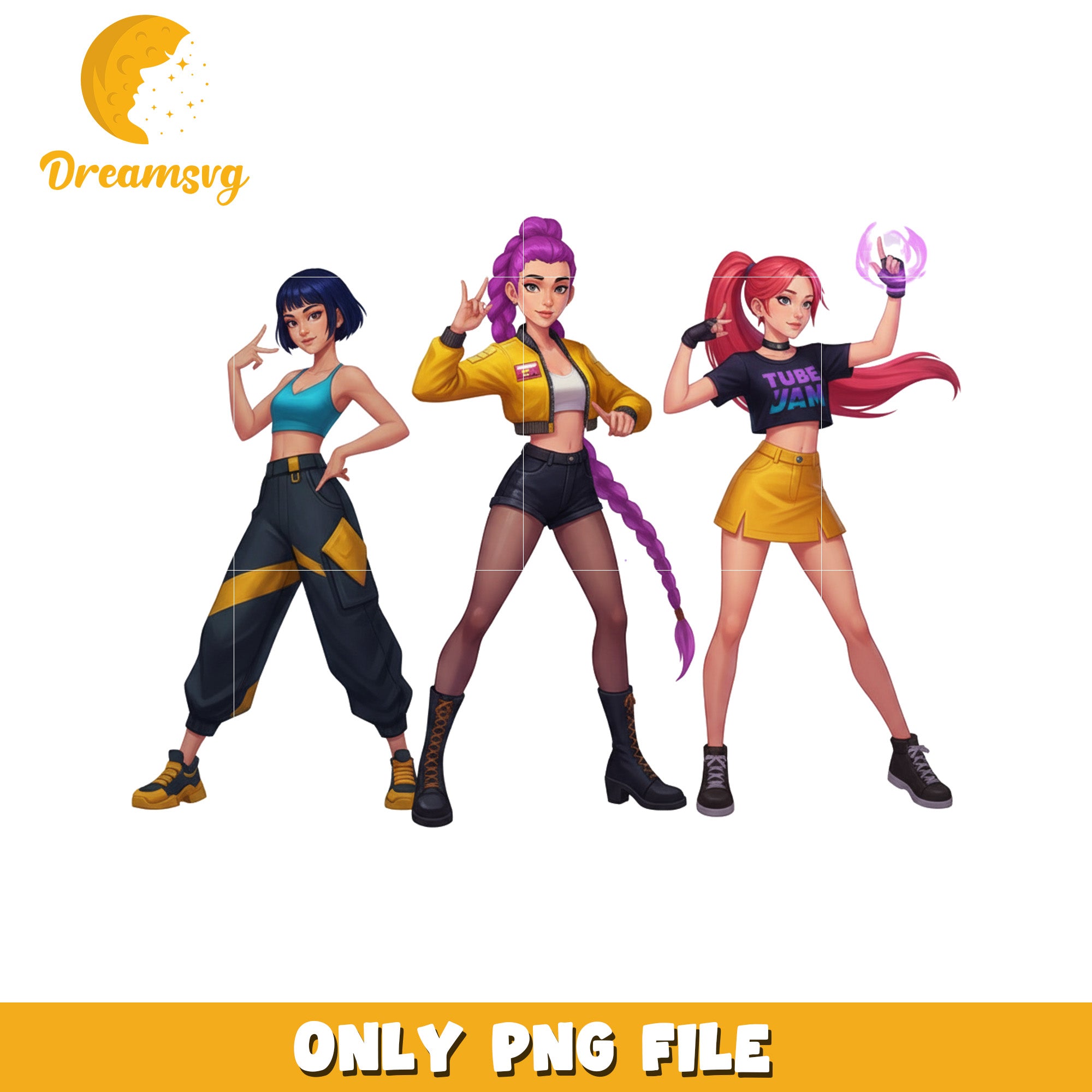Kpop girls png, huntrix girls​ png, netflix cartoon png