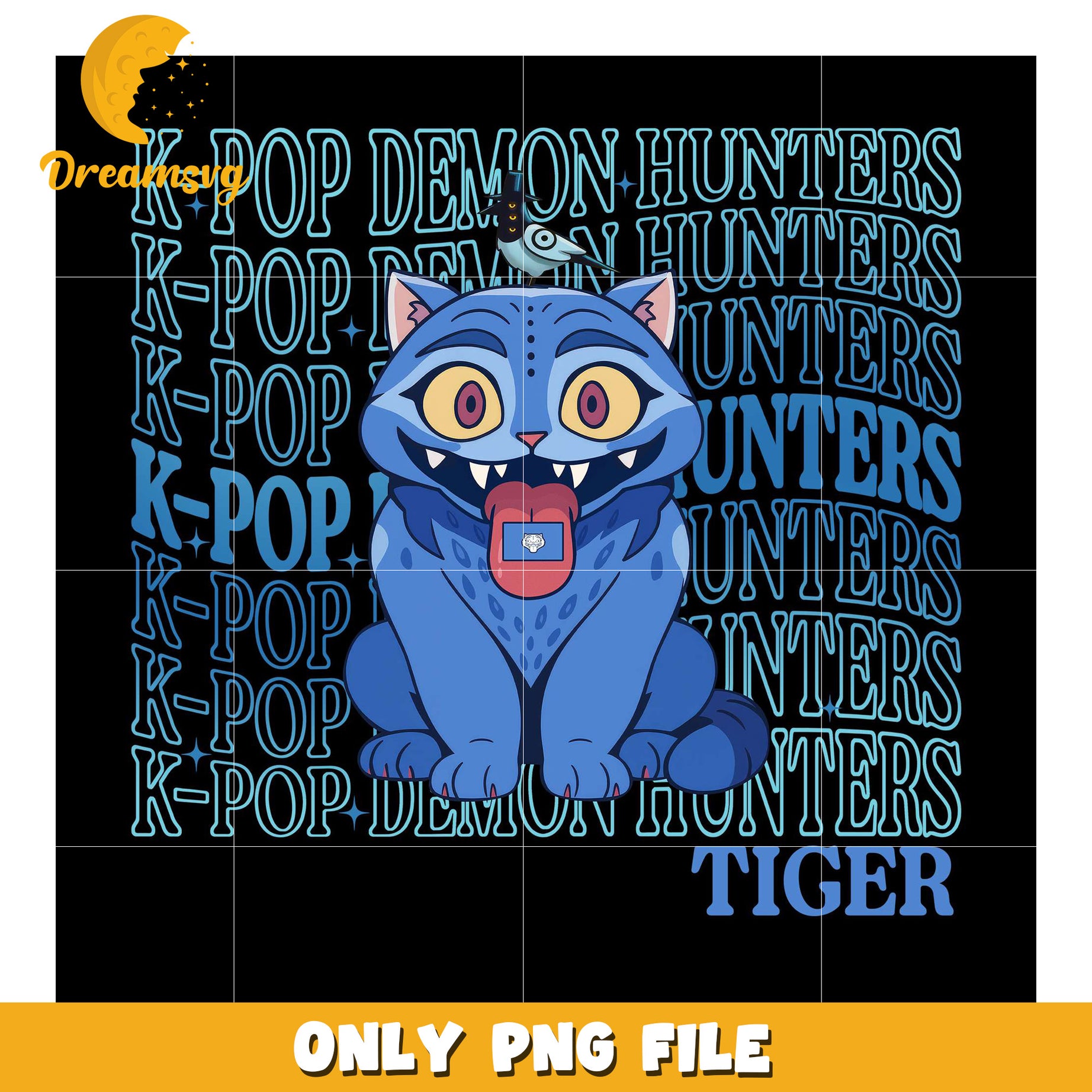Kpop hunter tiger design png, korean anime​ png, modern vibes​ boys png