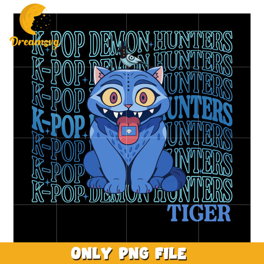 Kpop hunter tiger design png, korean anime​ png, modern vibes​ boys png