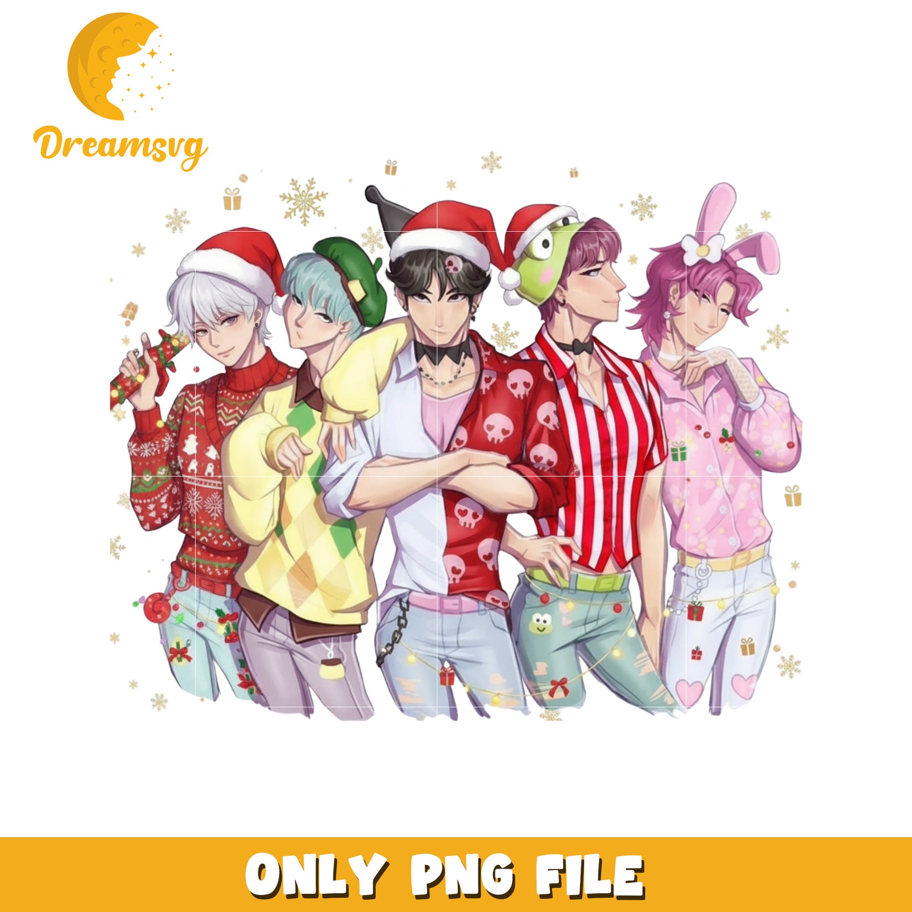 Kpop saja band png, christmas decor​ png, christmas background​​ png