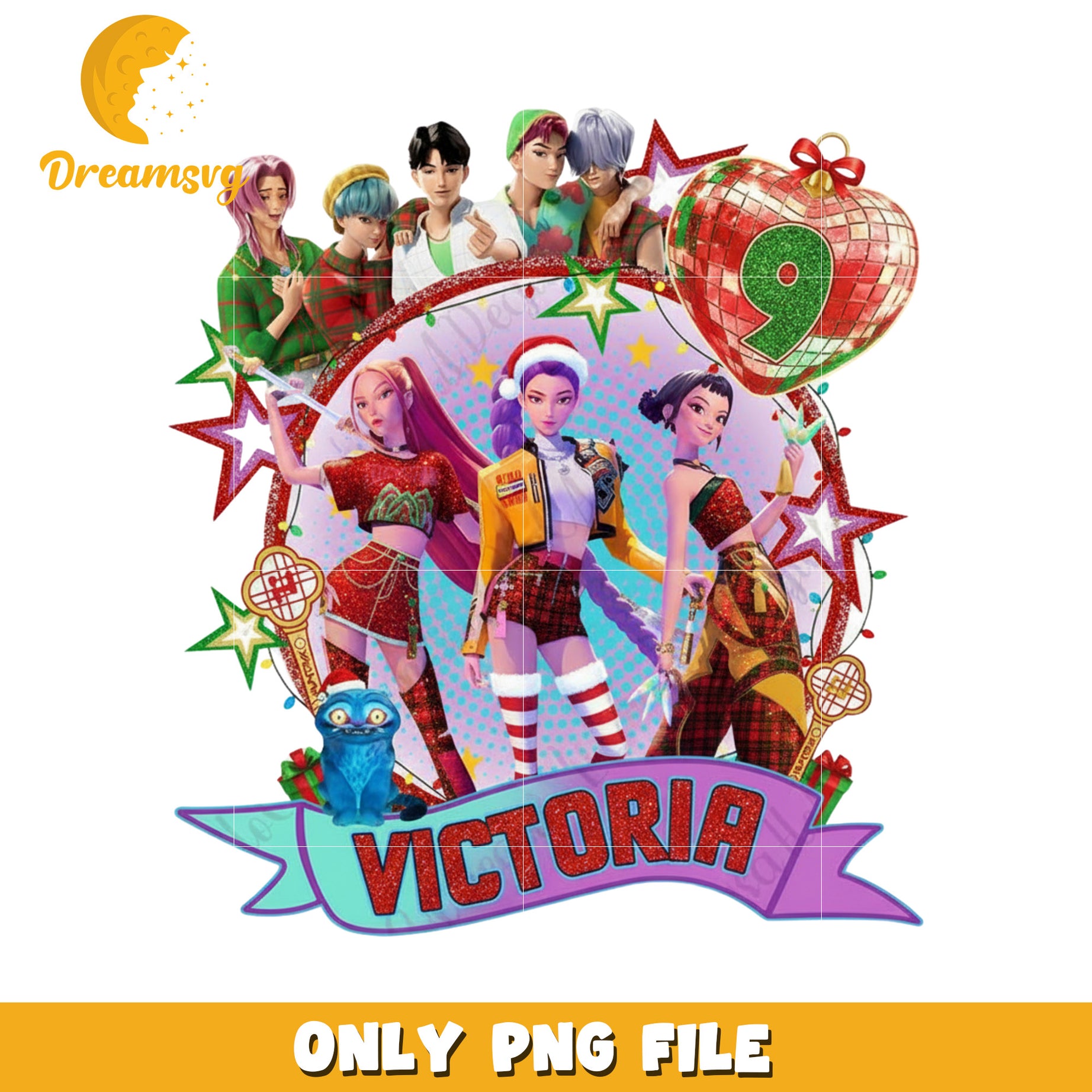 Kpop victoria png, huntrix and saja​ png, christmas music​ png