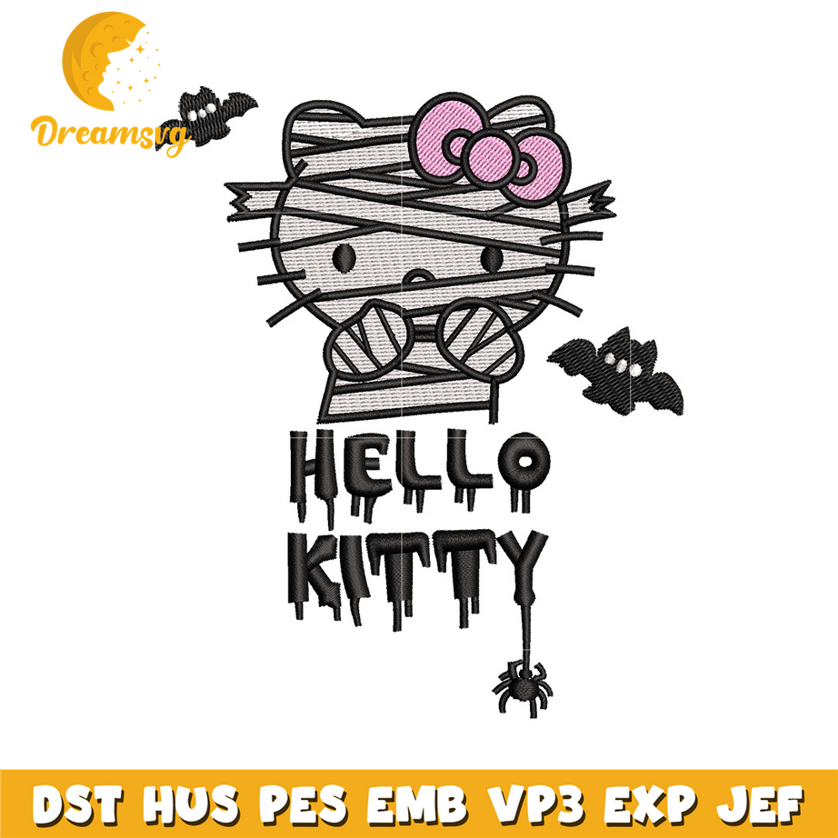Hello Kitty Mummies embroidery design