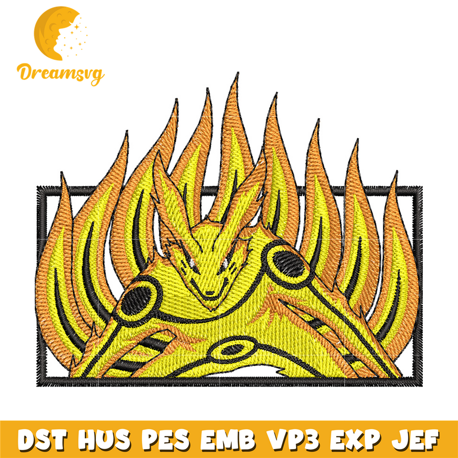 Kurama frame embroidery design