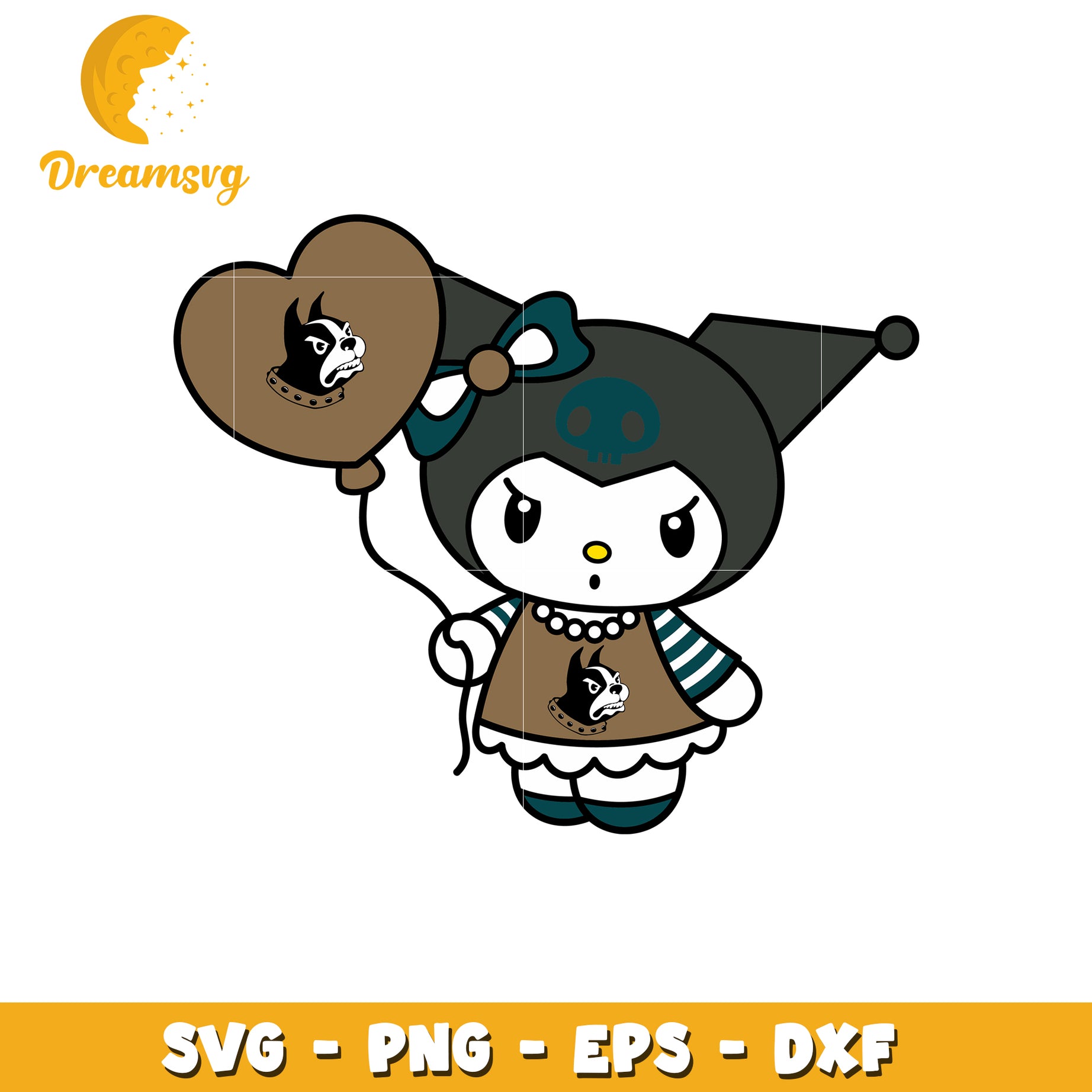 Kuromi Boston Terrier SVG Design