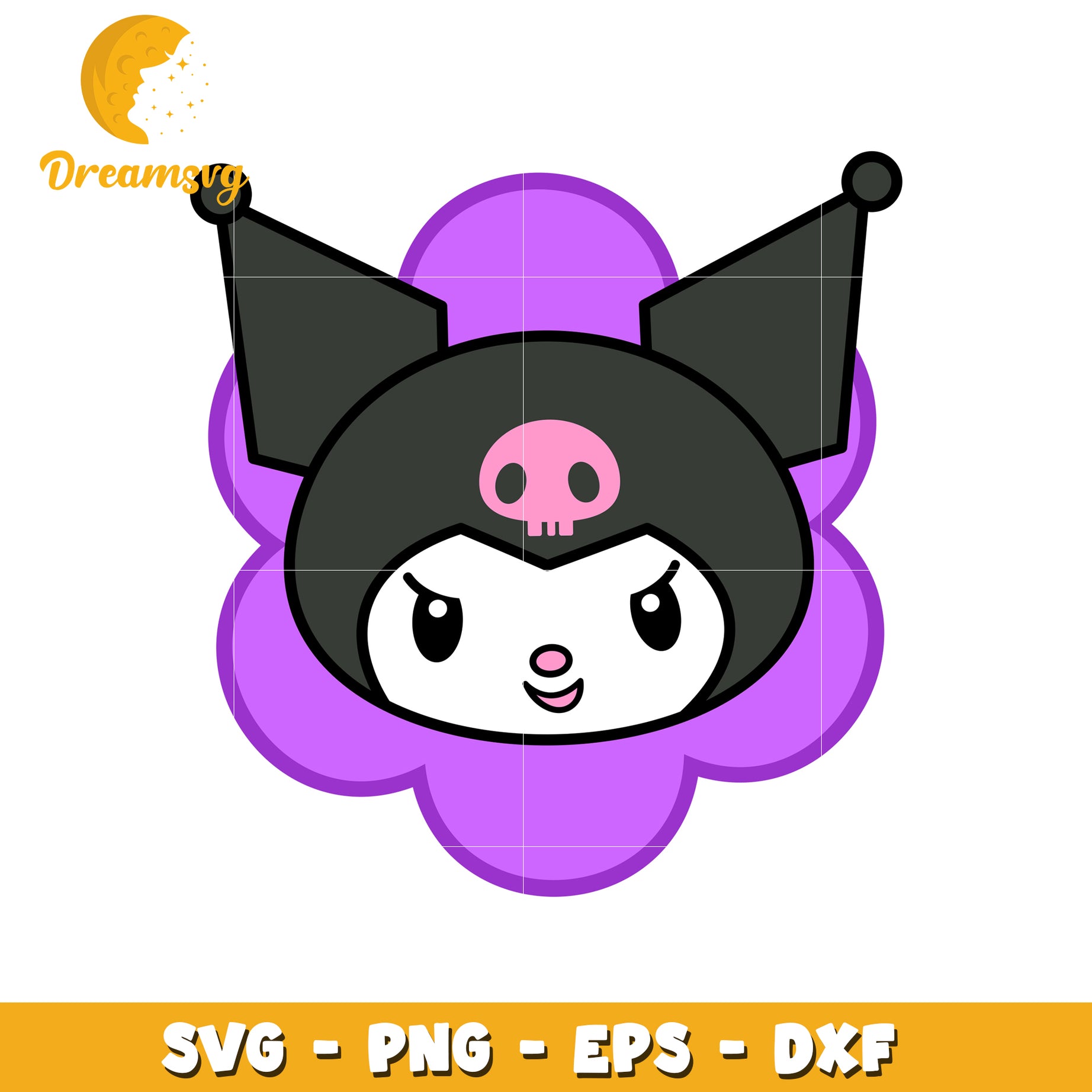 Kuromi Flower SVG PNG EPS DXF Cut File