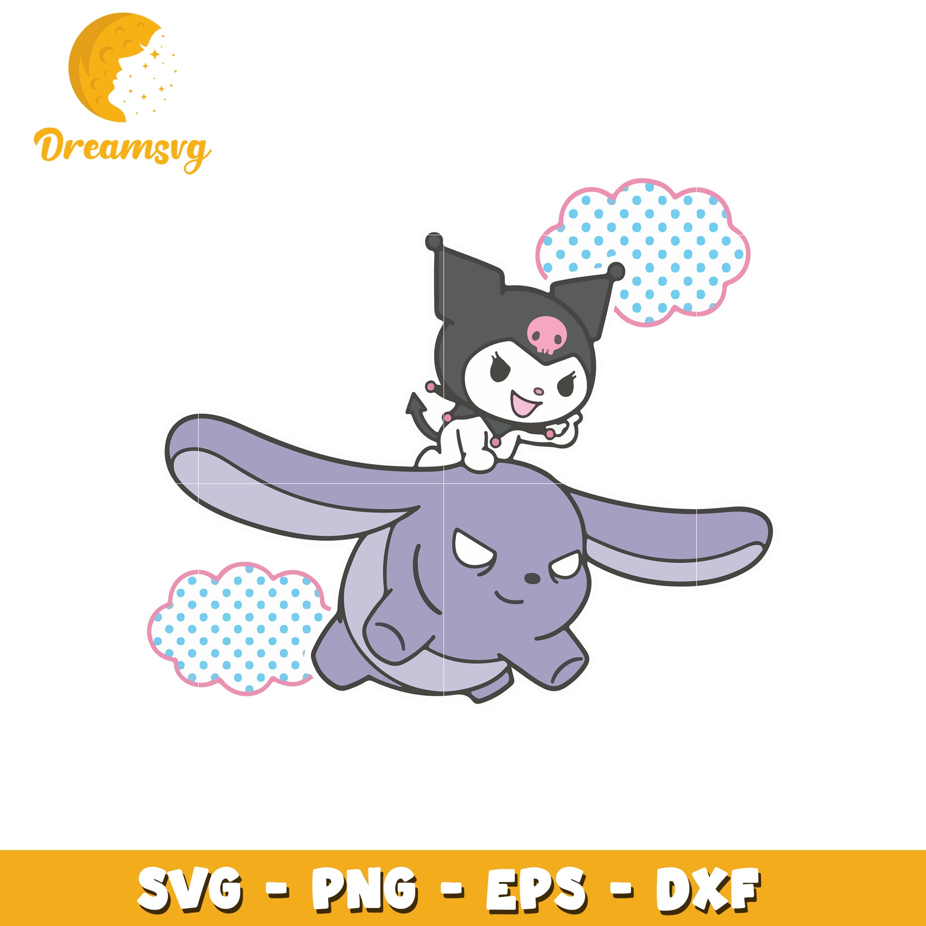 Kuromi Flying Bunny SVG PNG EPS DXF