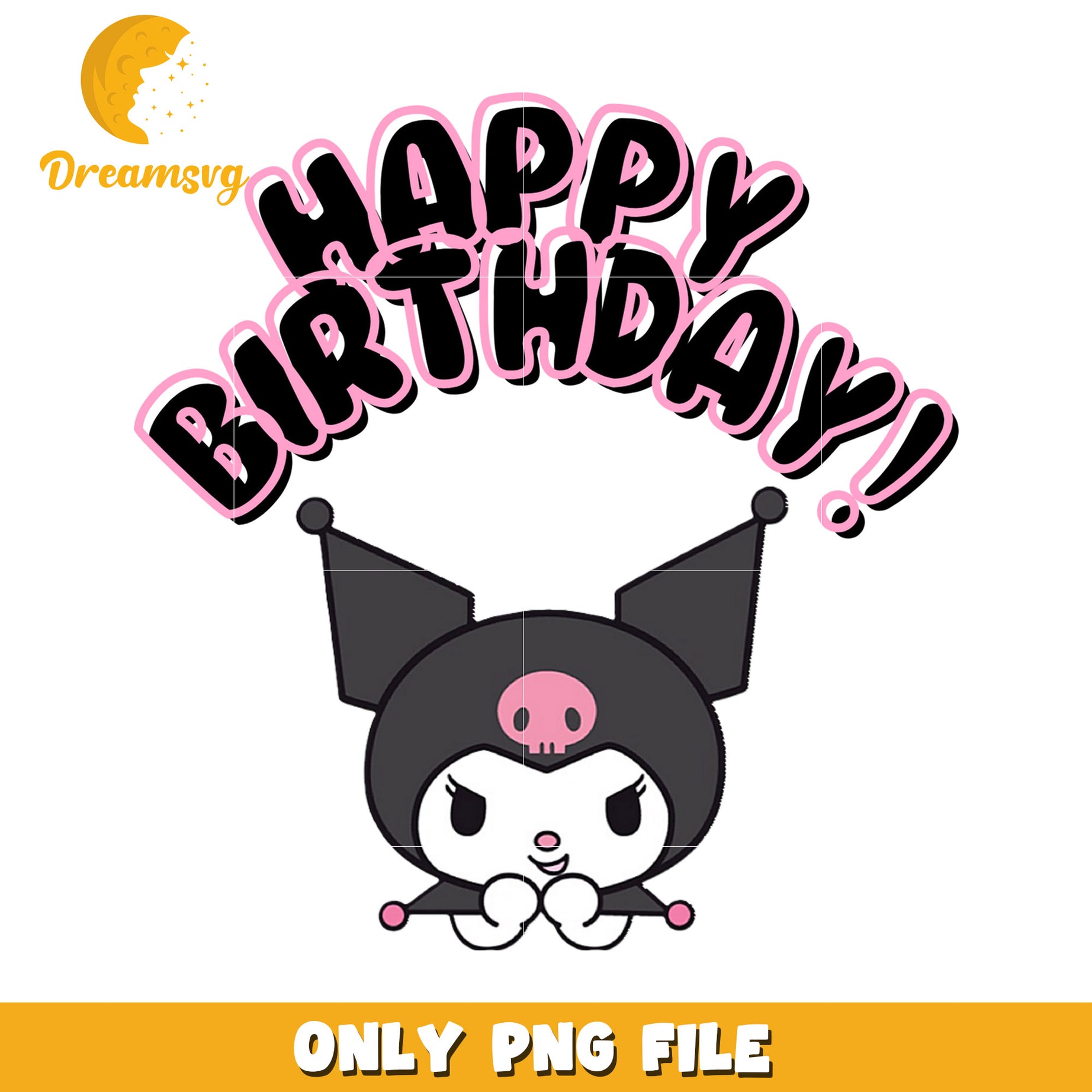 Kuromi Happy Birthday PNG Image