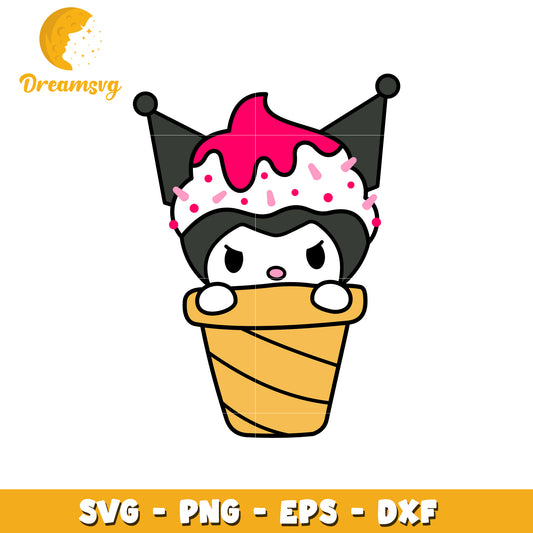 Kuromi Ice Cream Cone SVG PNG EPS DXF