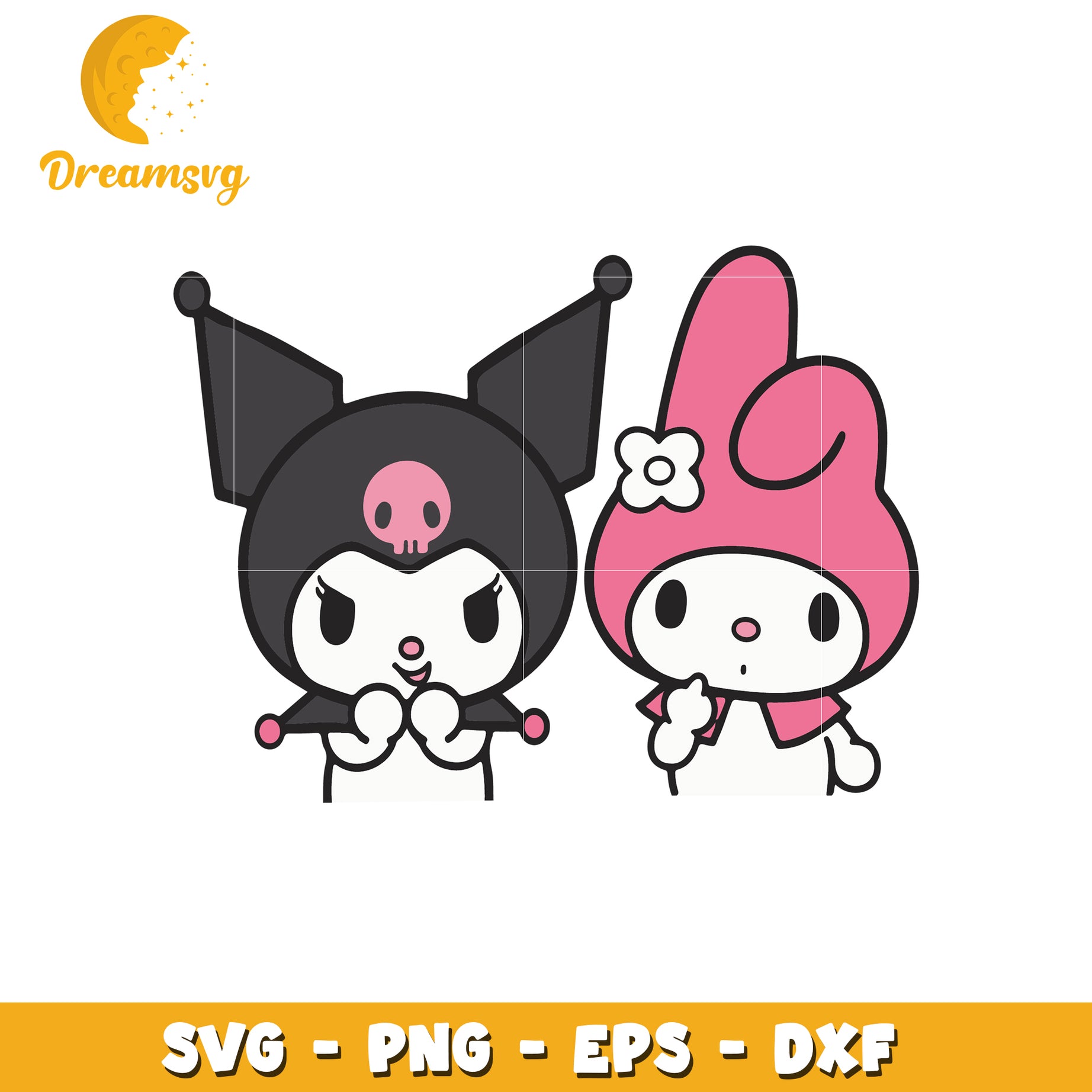 Kuromi My Melody SVG PNG EPS DXF Cut Files