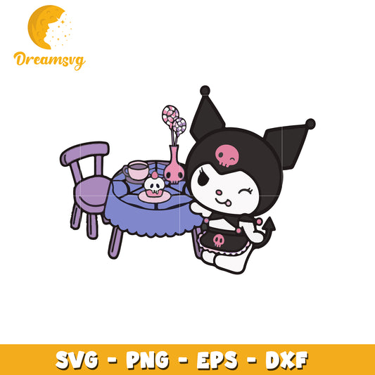 Kuromi SVG Cut File Tea Party Design
