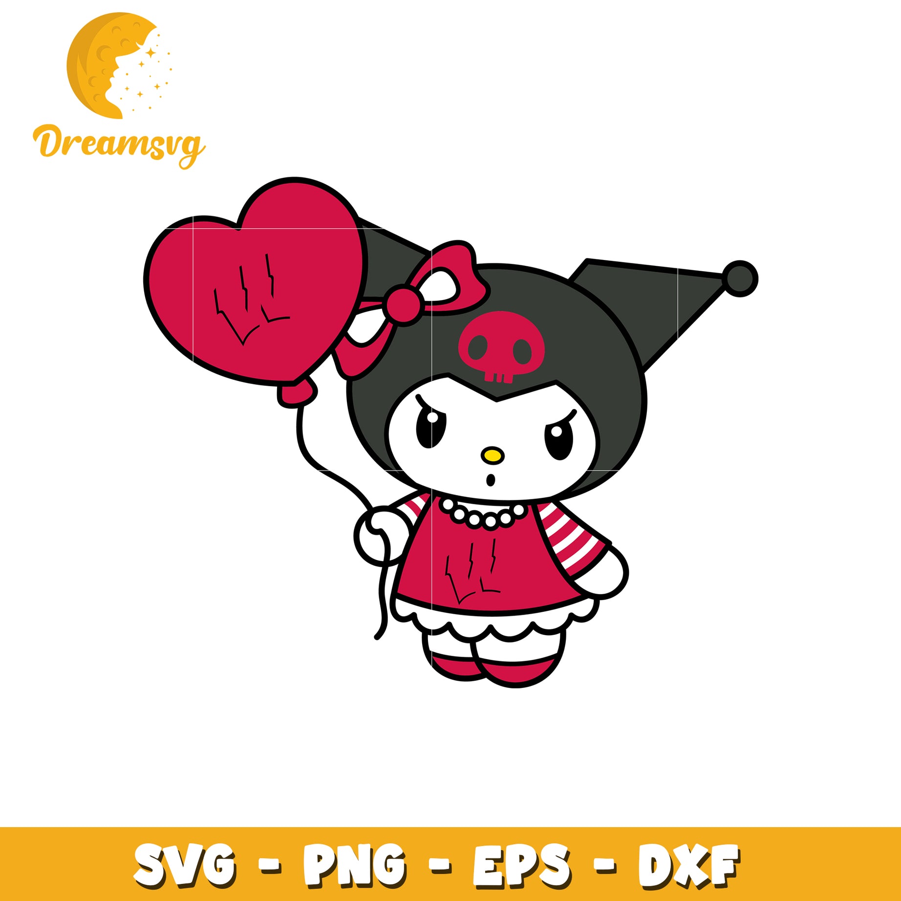 Kuromi SVG Design Cute Goth Kawaii Vector