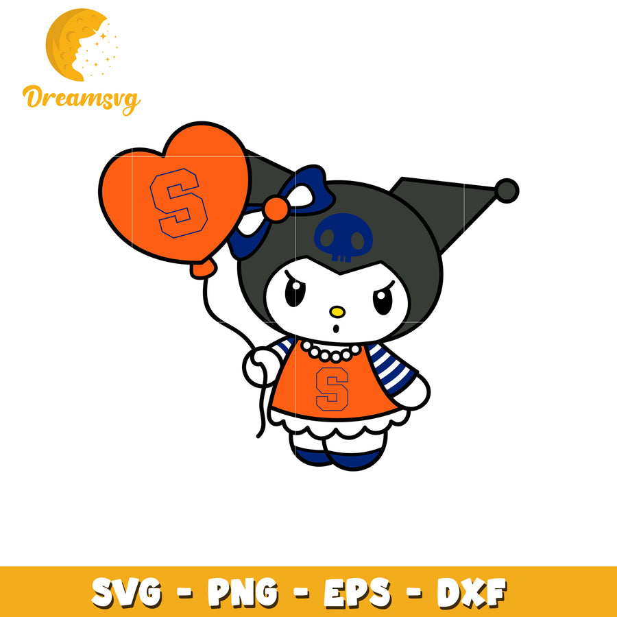 Kuromi SVG Design Orange & Blue Theme