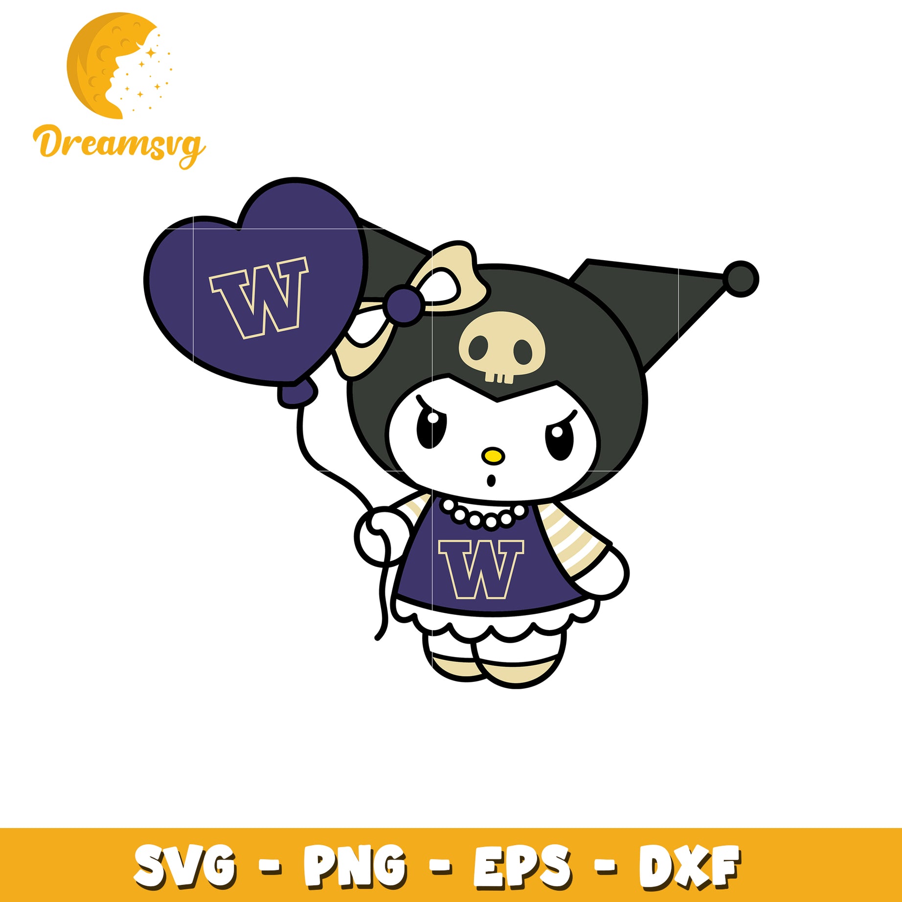 Kuromi SVG Design Washington Huskies Theme