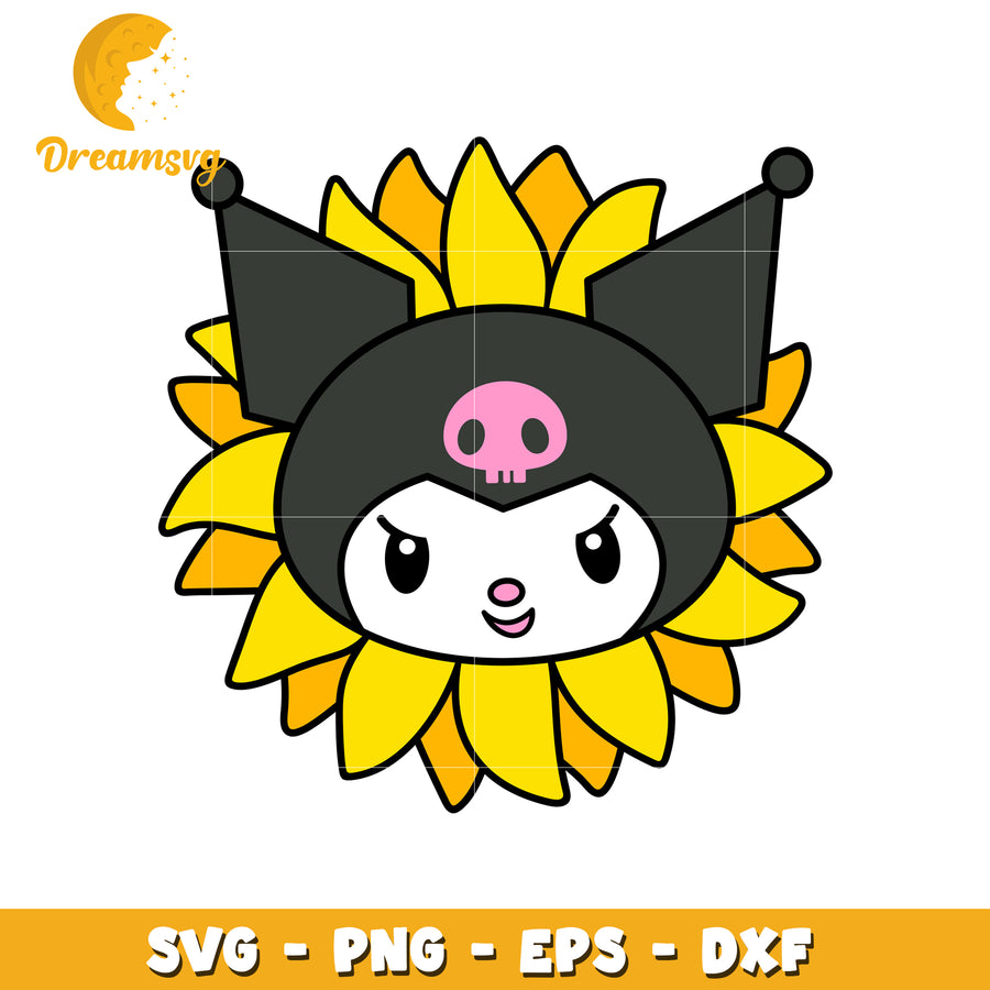 Kuromi Sunflower SVG PNG EPS DXF Files