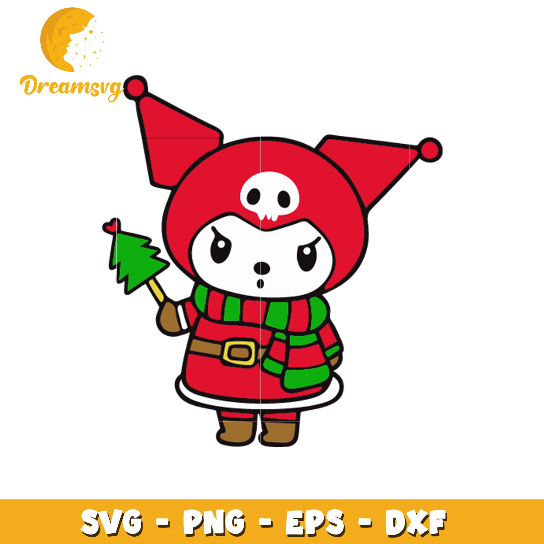 Kuromi christmas svg cut file, cute kuromi svg, christmas svg