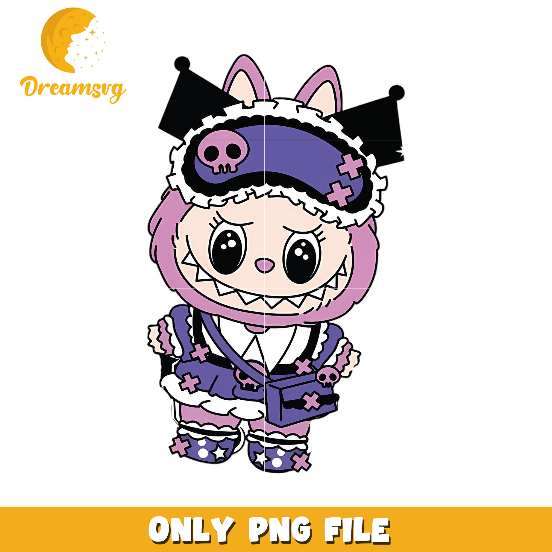 Kuromi labubu png, popmart labubu​ png, cartoon characters png