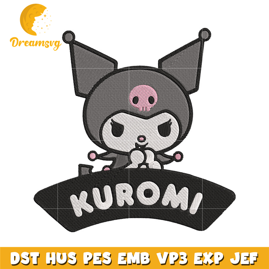 Kuromi logo Embroidery Design