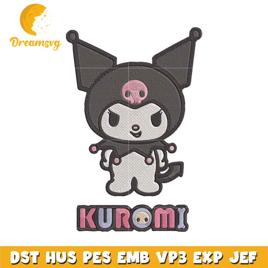 Kuromi logo Embroidery Design, Hello kitty Embroidery