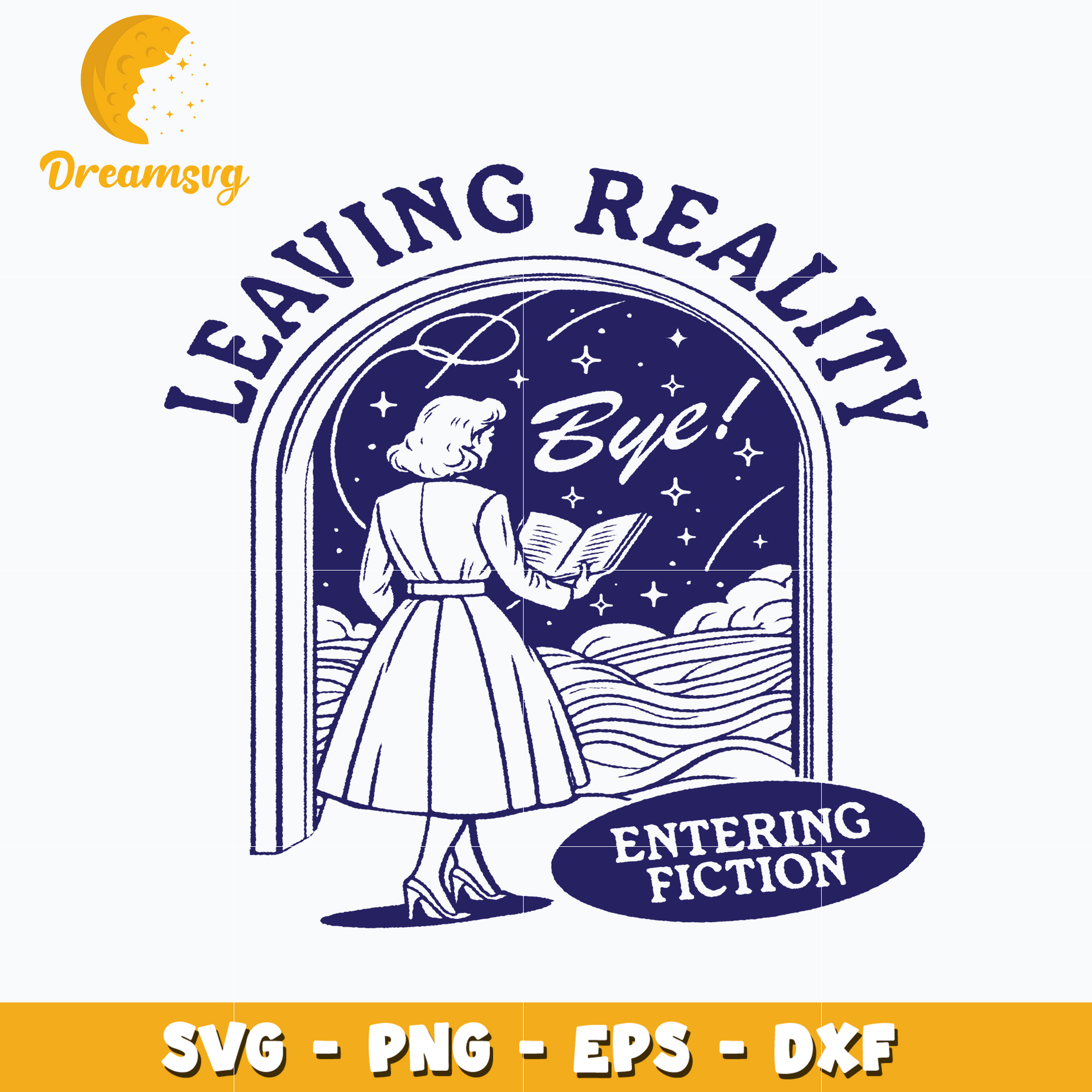 Leaving reality entering fiction SVG