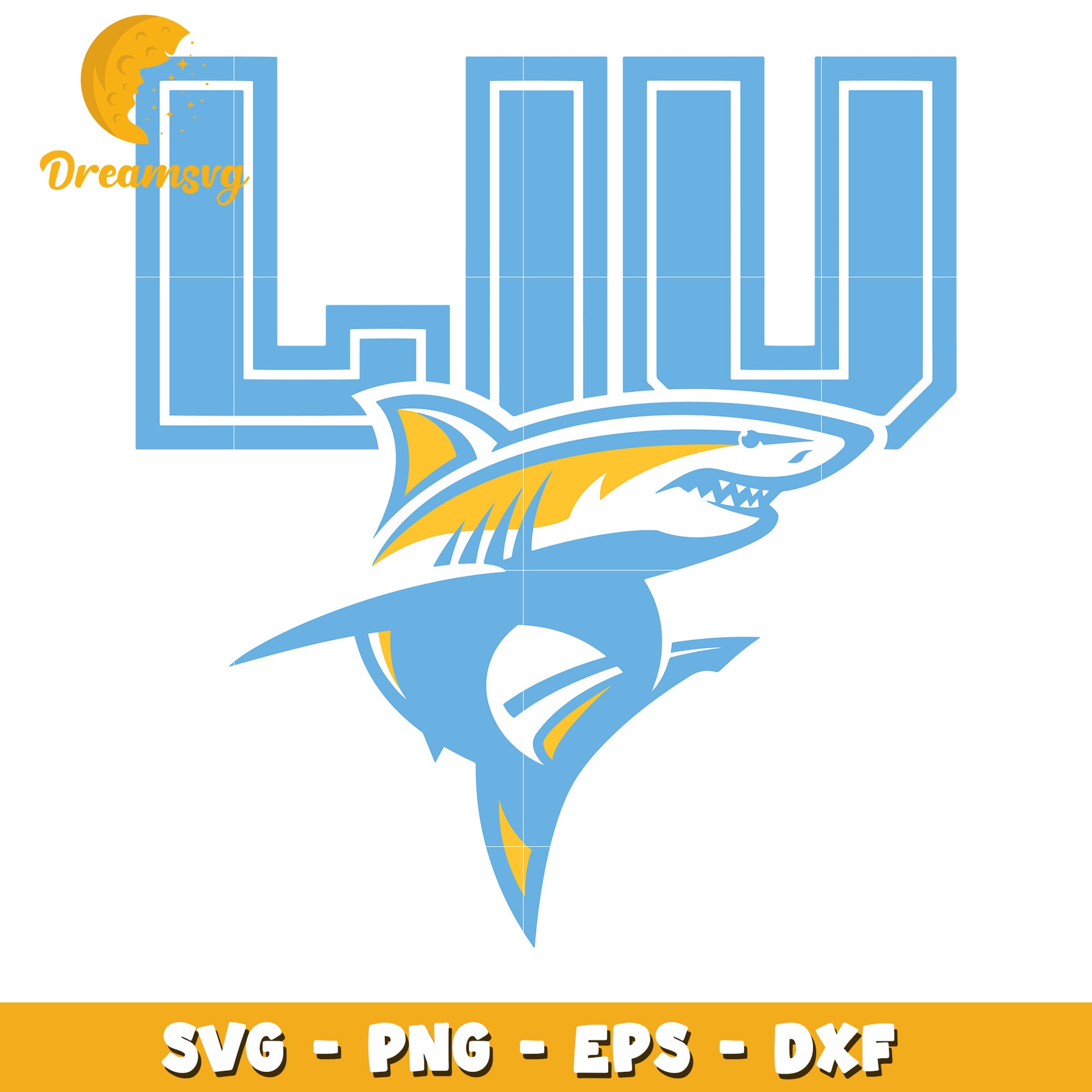 LIU Shark SVG PNG EPS DXF Cut File