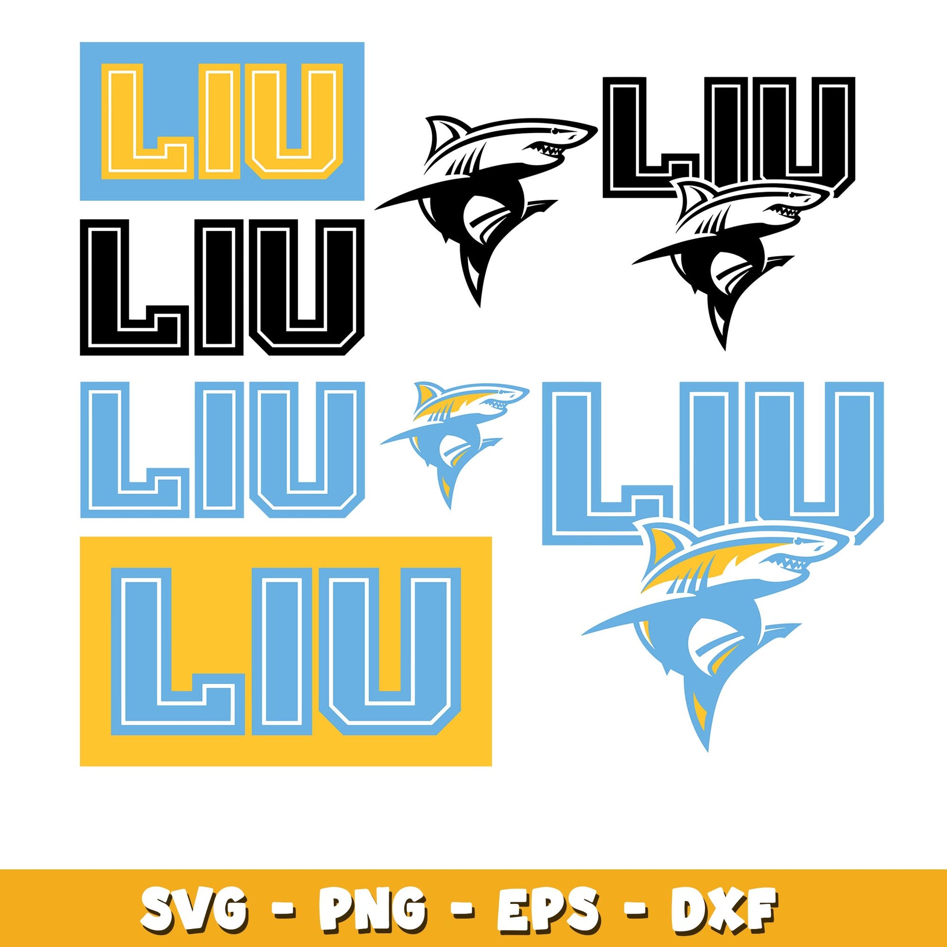 LIU Sharks Bundle svg, LIU Sharks logo svg, ncaa svg 