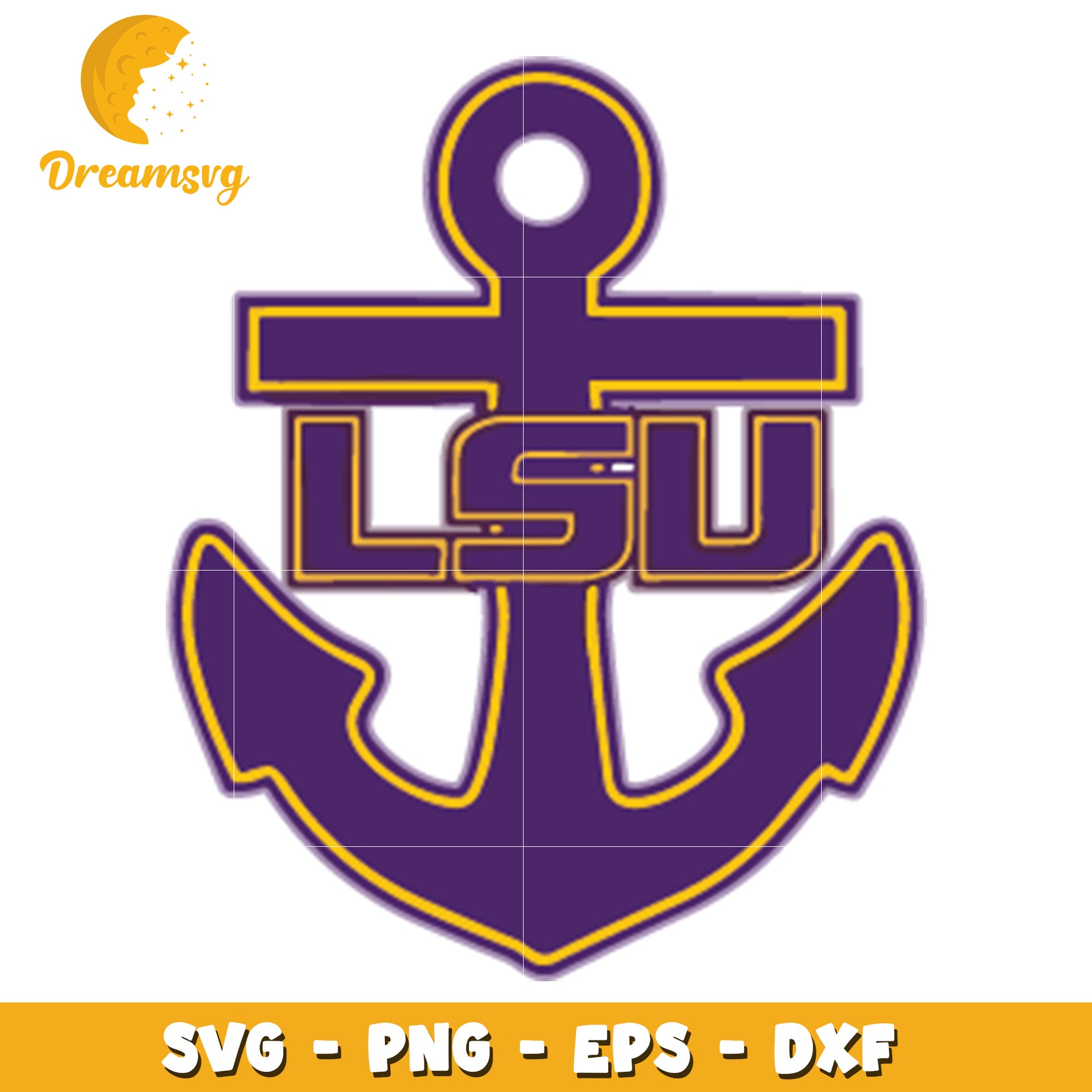 LSU Anchor SVG PNG EPS DXF Cut File