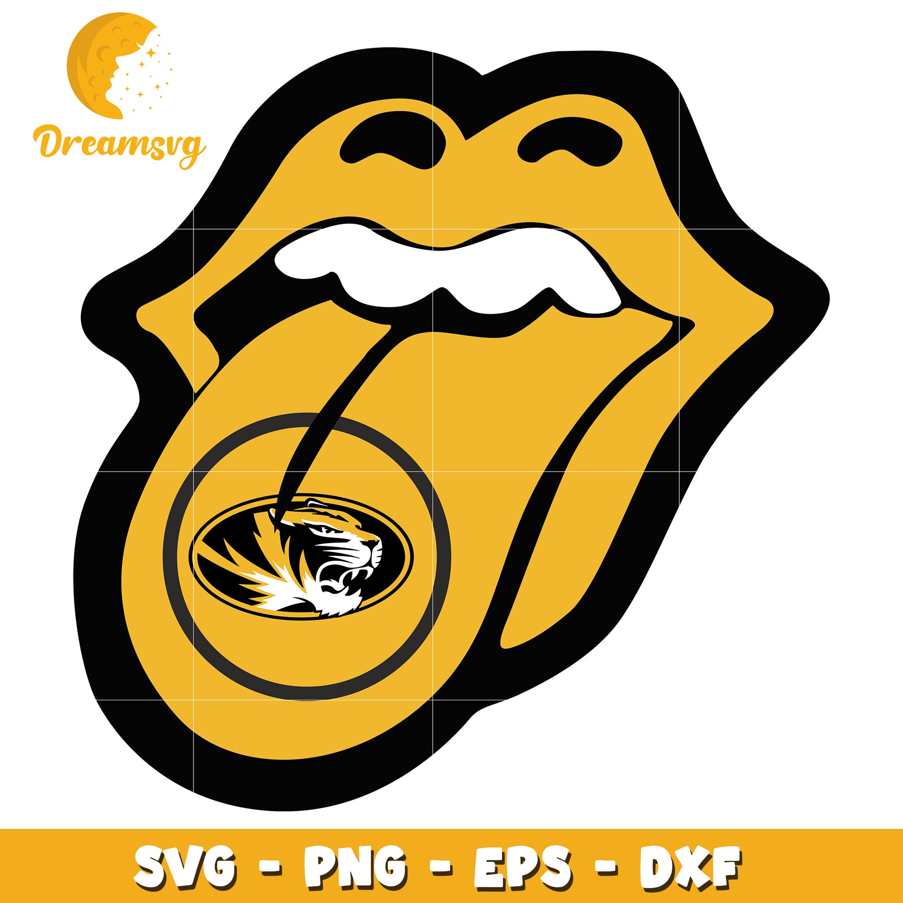 LSU Tiger Rolling Stones Tongue SVG PNG EPS DXF