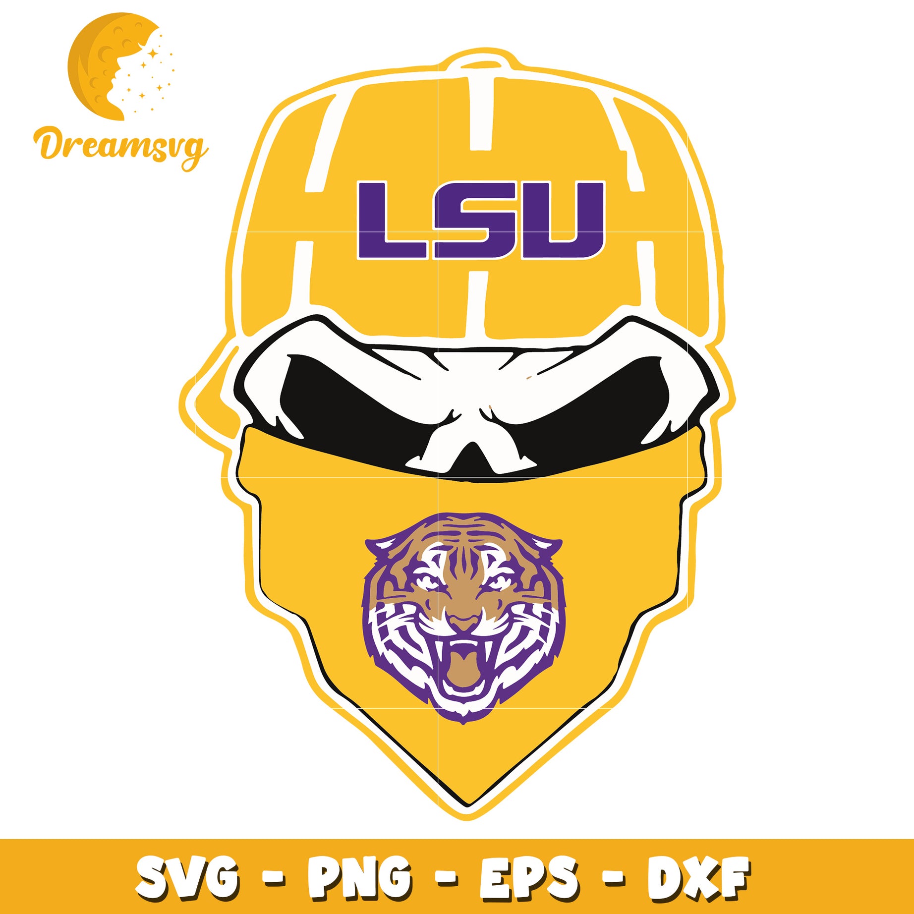 LSU Tiger Skull SVG Cut File